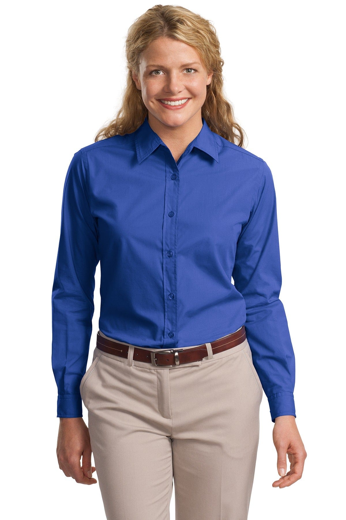 Port Authority Woven Shirts XS / Faded Blue DISCONTINUED  Port Authority ®  Ladies Long Sleeve Easy Care, Soil Resistant Shirt.  L607