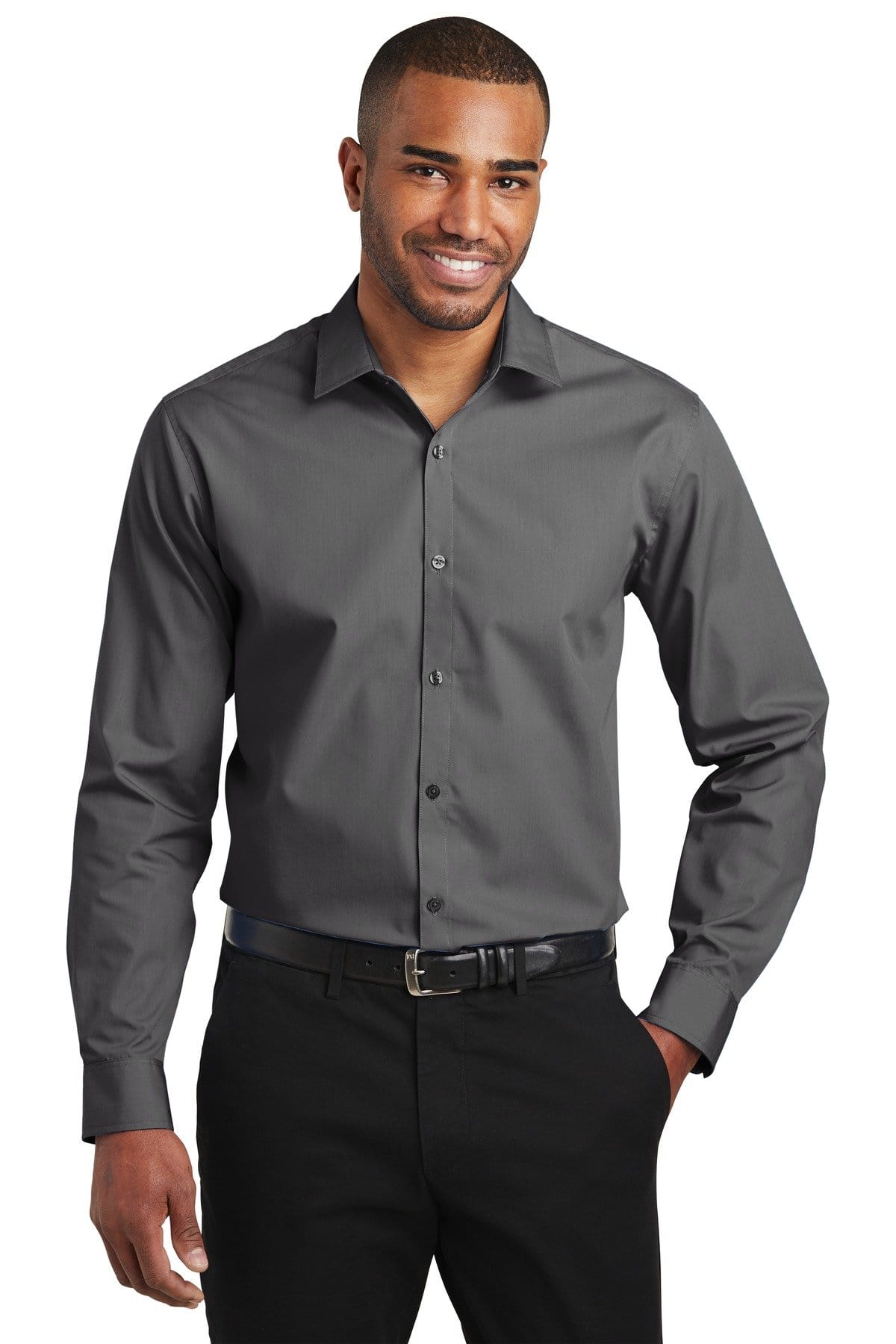 Port Authority Woven Shirts XS / Graphite Port Authority Slim Fit Carefree Poplin Shirt. W103