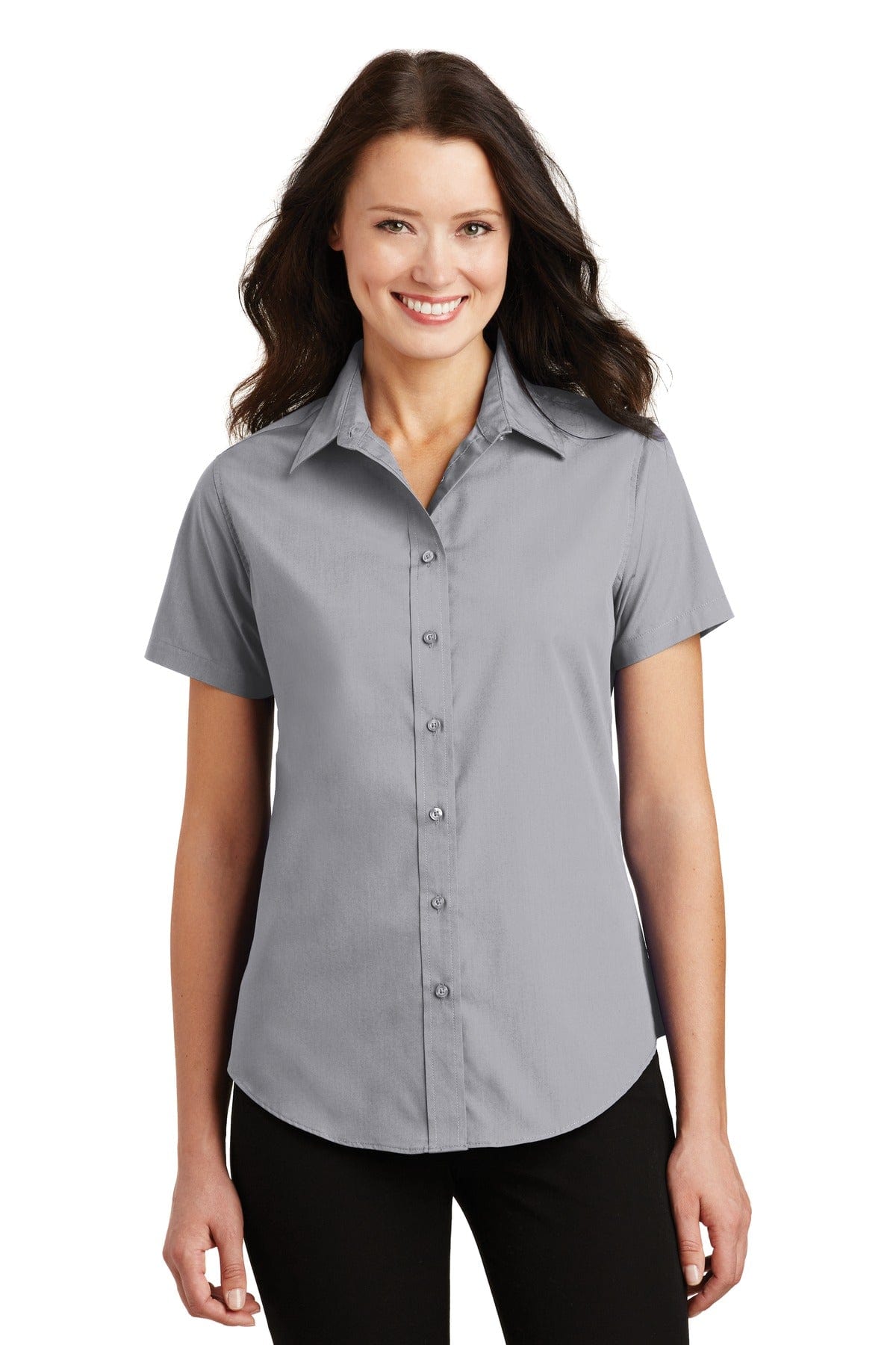 Port Authority Woven Shirts XS / Grey DISCONTINUED  Port Authority ®  Ladies Short Sleeve Value Poplin Shirt. L633