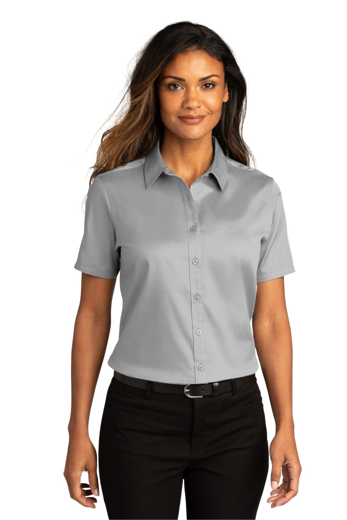 Port Authority Woven Shirts XS / Gusty Grey Port Authority ®  Ladies Short Sleeve SuperPro React ™ Twill Shirt. LW809