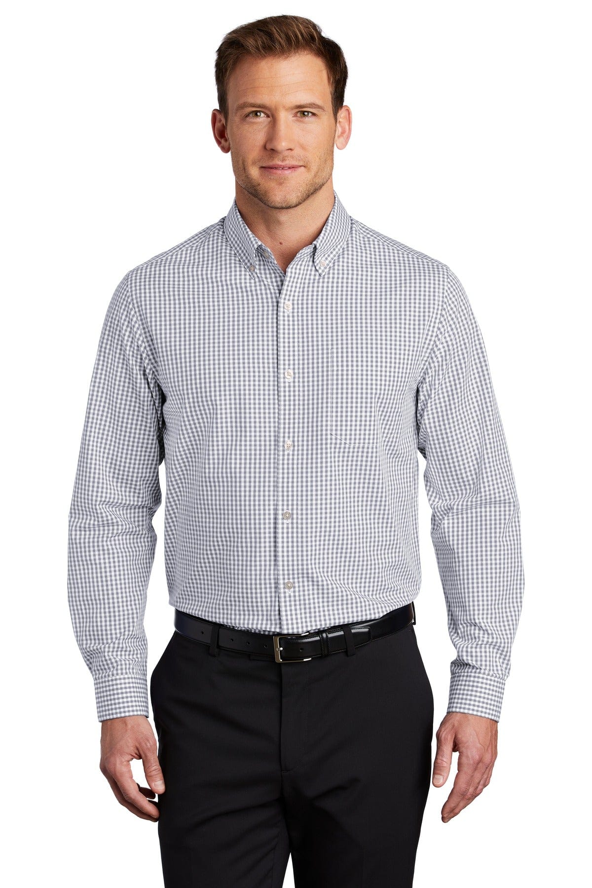 Port Authority Woven Shirts XS / Gusty Grey/ White Port Authority  ®  Broadcloth Gingham Easy Care Shirt W644