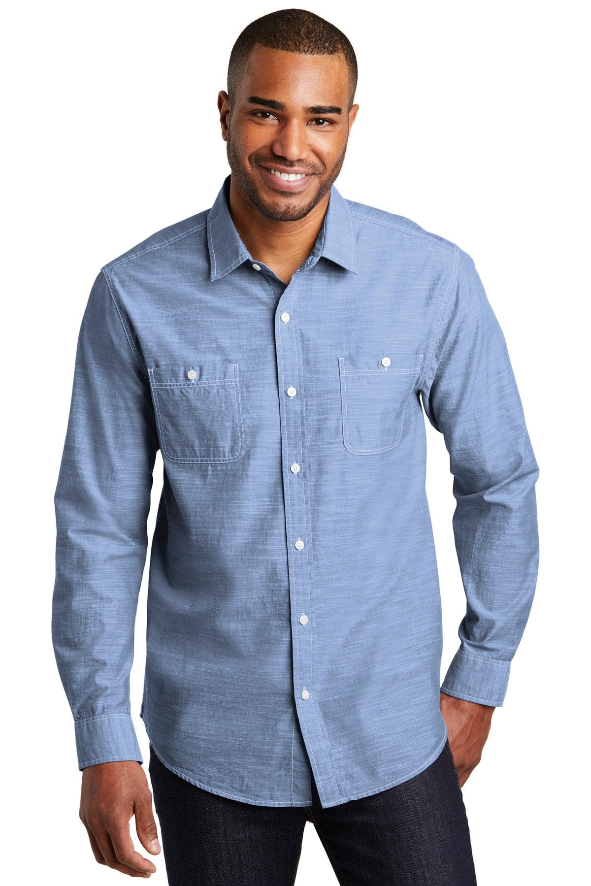 Port Authority Woven Shirts XS / Light Blue Port Authority ®  Slub Chambray Shirt. W380