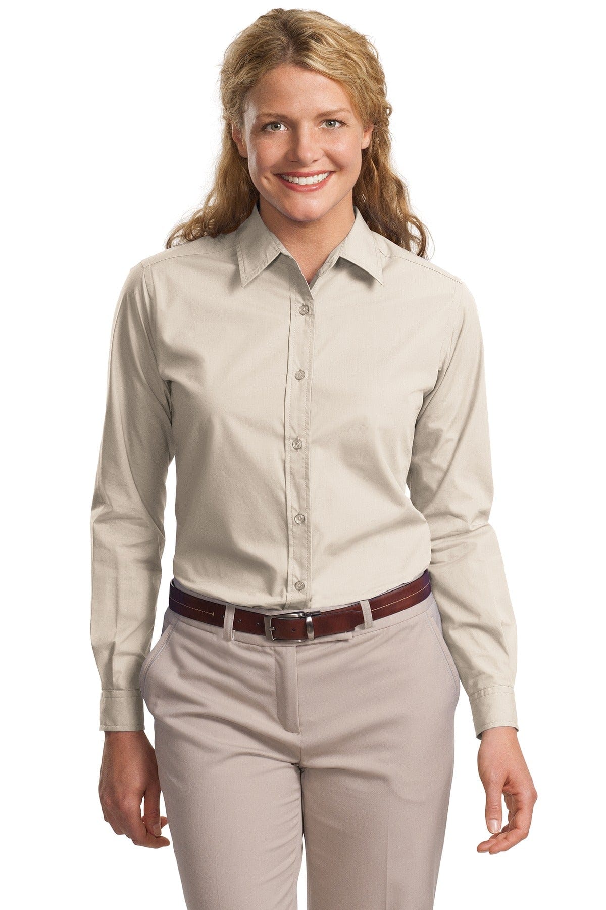 Port Authority Woven Shirts XXL / Light Stone DISCONTINUED  Port Authority ®  Ladies Long Sleeve Easy Care, Soil Resistant Shirt.  L607