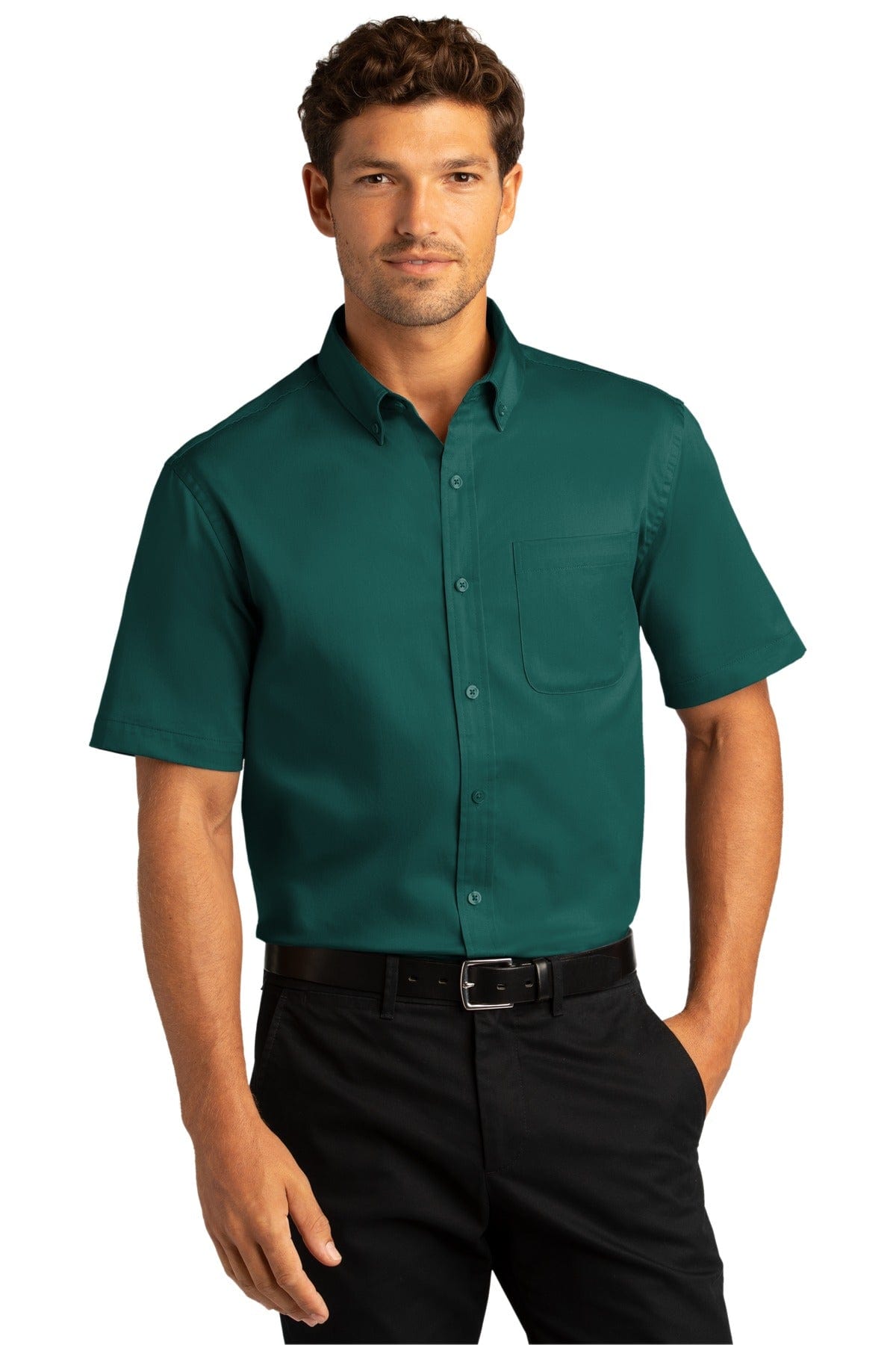 Port Authority Woven Shirts XS / Marine Green Port Authority ®  Short Sleeve SuperPro React ™  Twill Shirt. W809