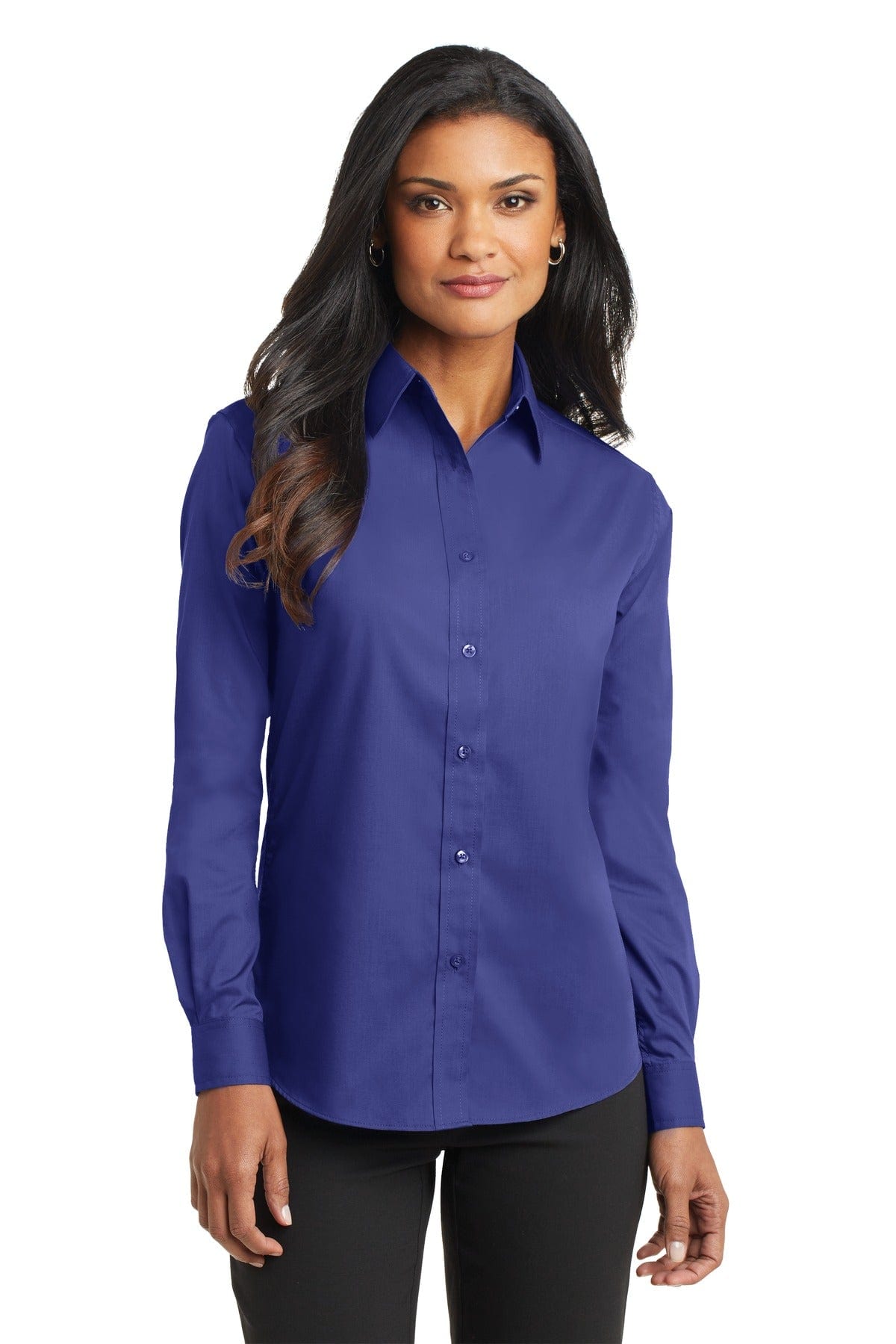 Port Authority Woven Shirts XS / Mediterranean Blue DISCONTINUED  Port Authority ®  Ladies Long Sleeve Value Poplin Shirt. L632