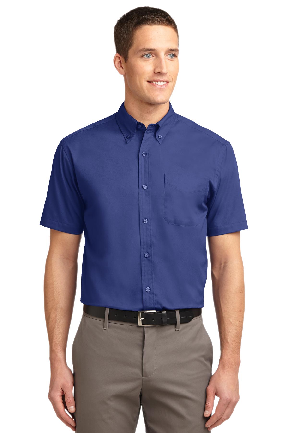 Port Authority Woven Shirts XS / Mediterranean Blue Port Authority ®  Short Sleeve Easy Care Shirt.  S508, Basic Colors