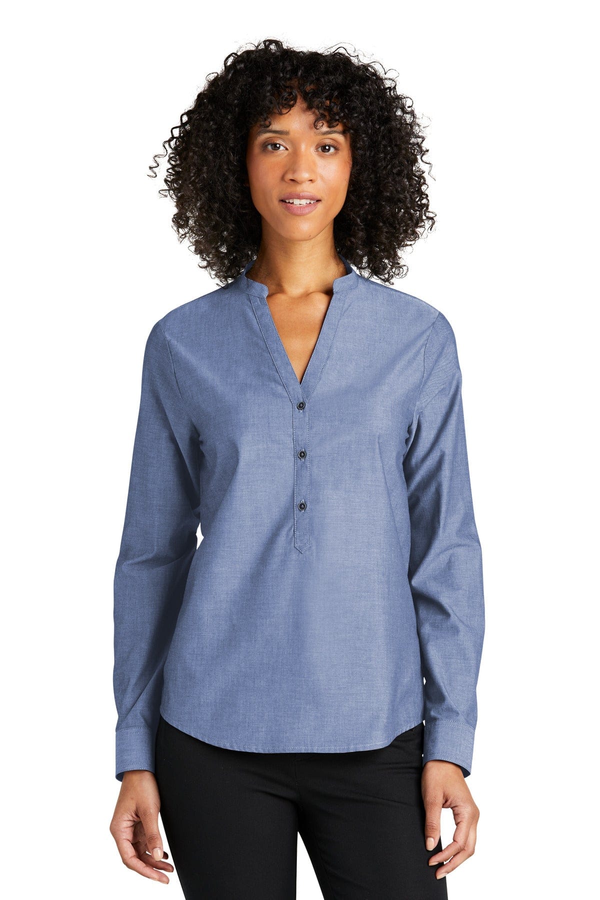 Port Authority Woven Shirts XS / Moonlight Blue Port Authority ®  Ladies Long Sleeve Chambray Easy Care Shirt LW382