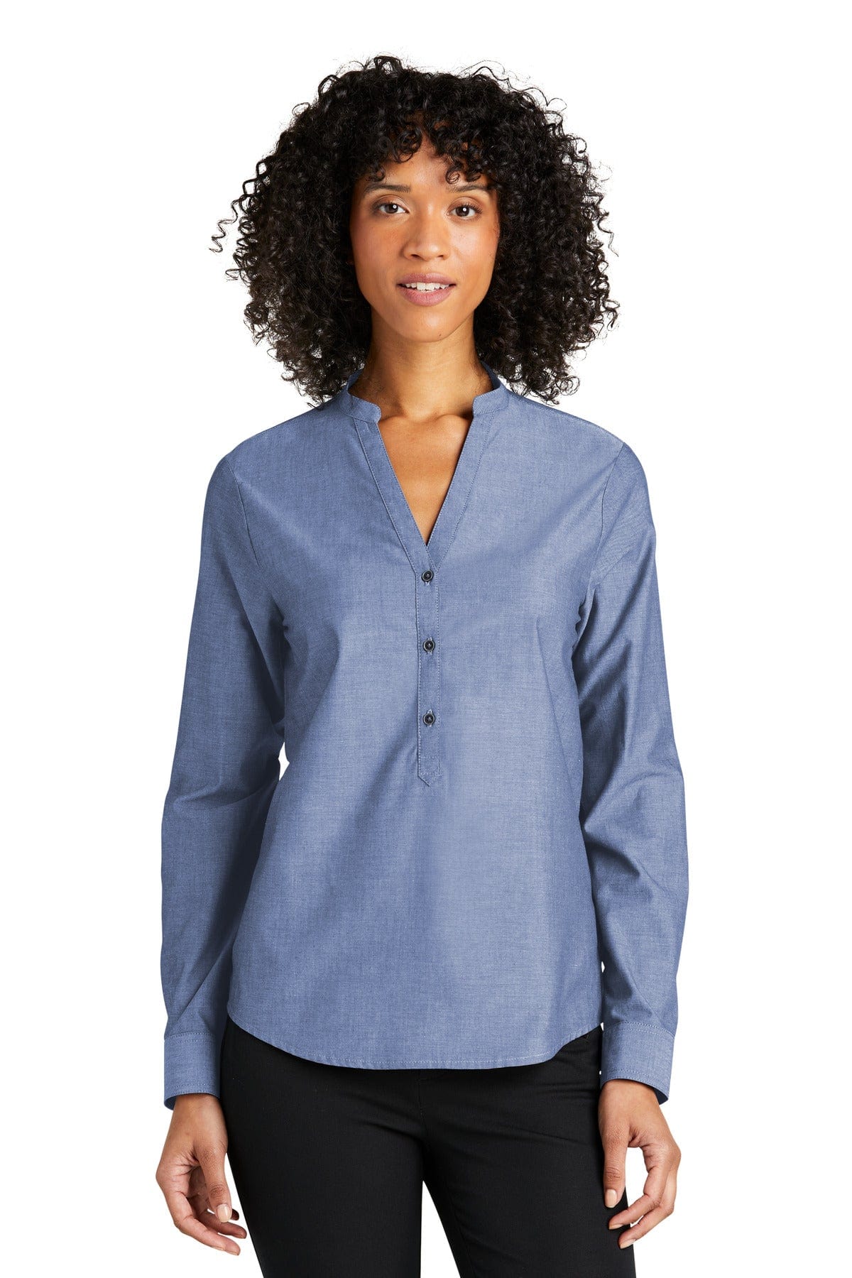 Port Authority Woven Shirts XS / Moonlight Blue Port Authority ®  Ladies Long Sleeve Chambray Easy Care Shirt LW382
