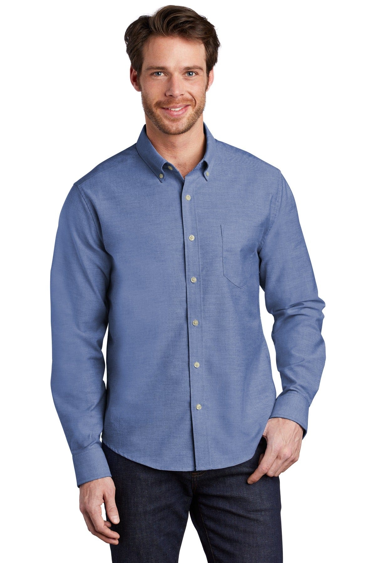 Port Authority Woven Shirts XS / Navy Port Authority  ®   Untucked Fit SuperPro  ™  Oxford  S651