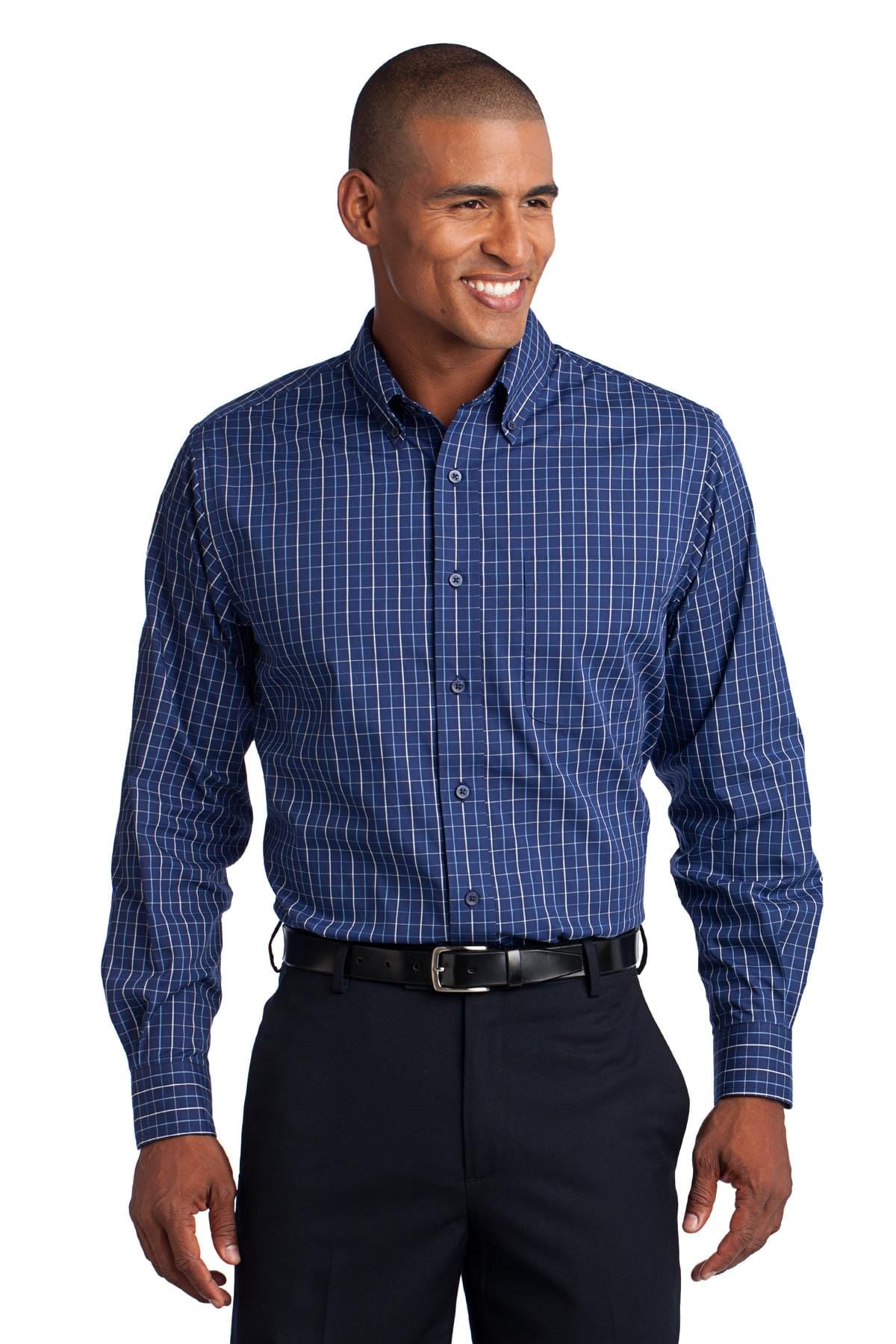 Port Authority Woven Shirts XS / Navy/ White Port Authority ®  Tattersall Easy Care Shirt. S642