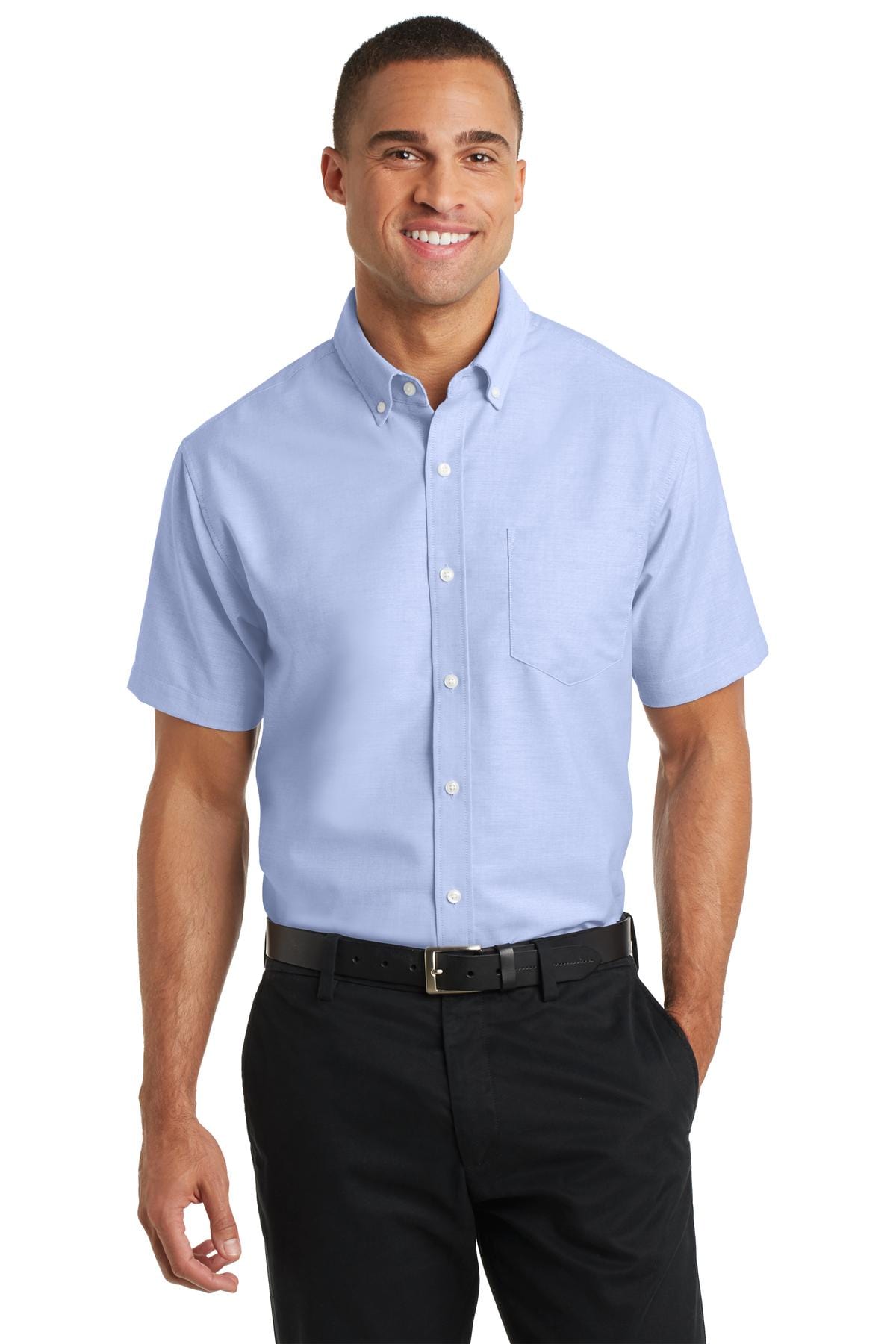 Port Authority Woven Shirts XS / Oxford Blue Port Authority ®  Short Sleeve SuperPro ™  Oxford Shirt. S659