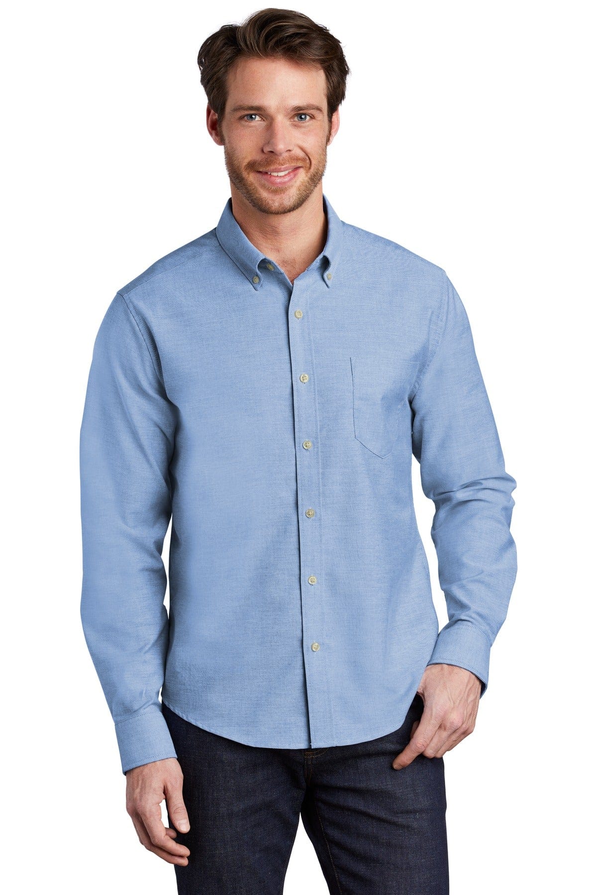 Port Authority Woven Shirts XS / Oxford Blue Port Authority  ®   Untucked Fit SuperPro  ™  Oxford  S651