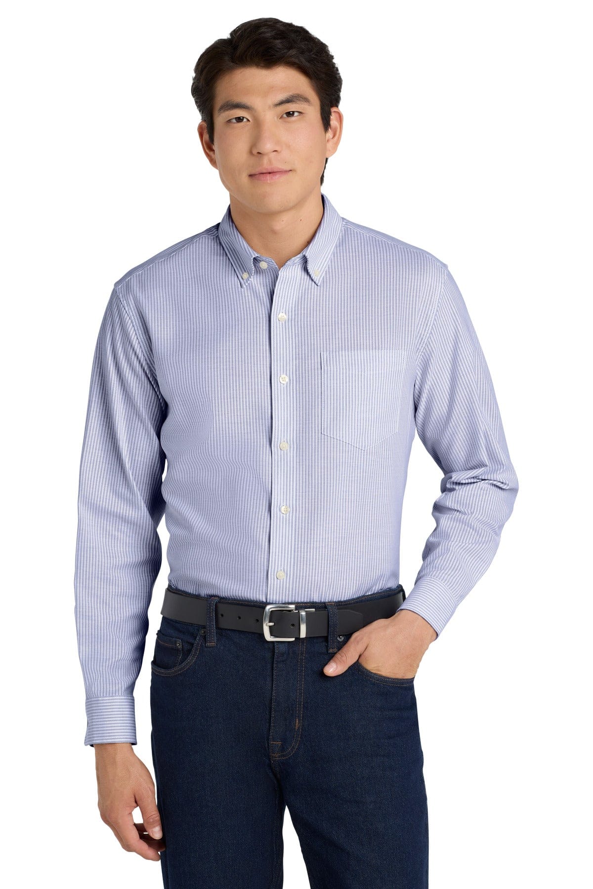 Port Authority Woven Shirts XS / Oxford Blue/ White Port Authority  ®  SuperPro  ™  Oxford Stripe Shirt. W657