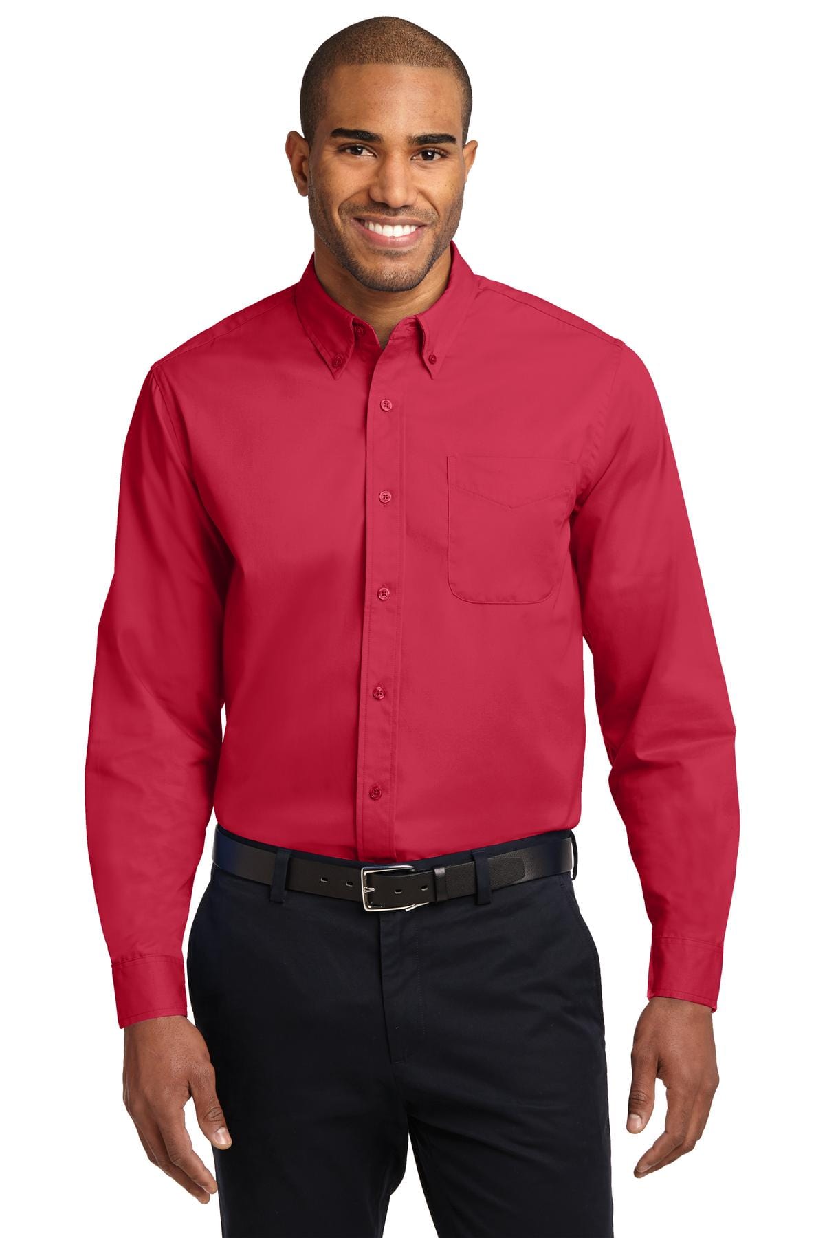 Port Authority Woven Shirts XS / Red/ Light Stone Port Authority ®  Long Sleeve Easy Care Shirt.  S608