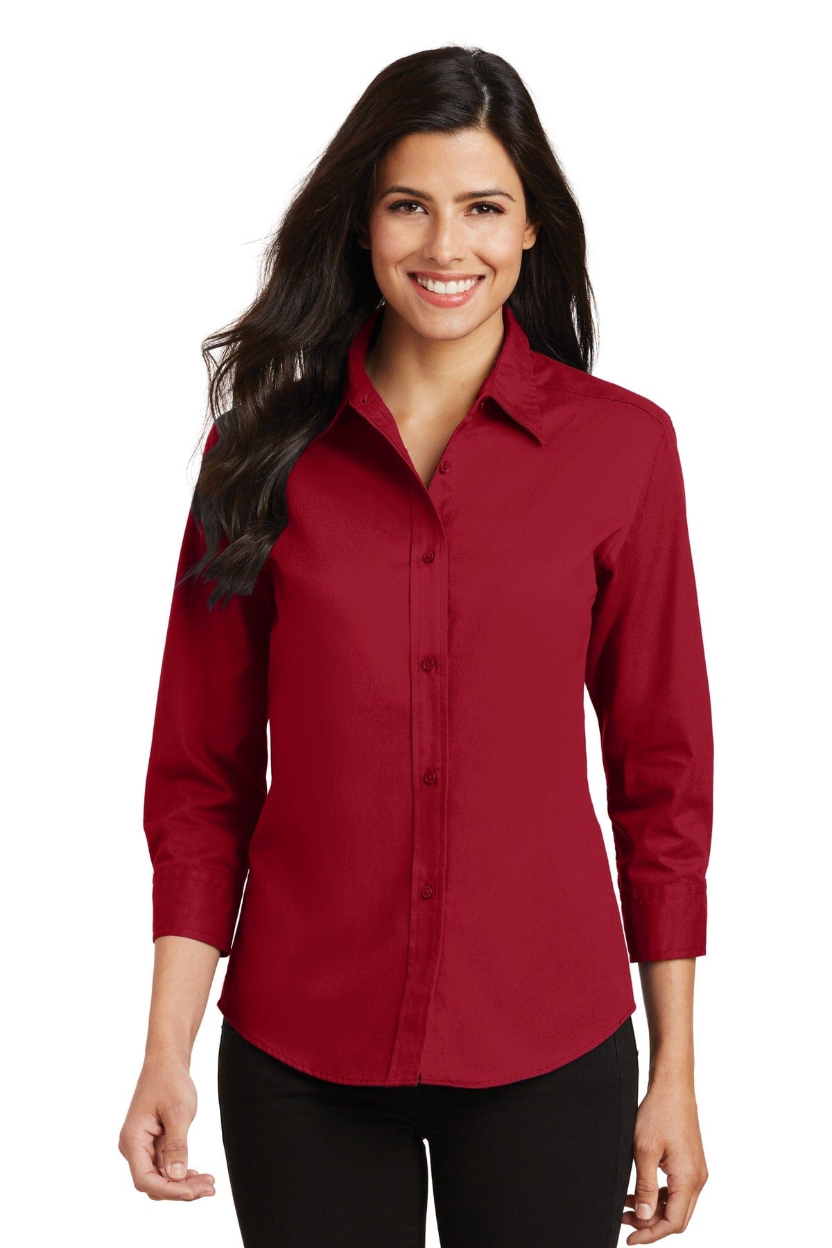 Port Authority Woven Shirts XS / Red Port Authority ®  Ladies 3/4-Sleeve Easy Care Shirt. L612