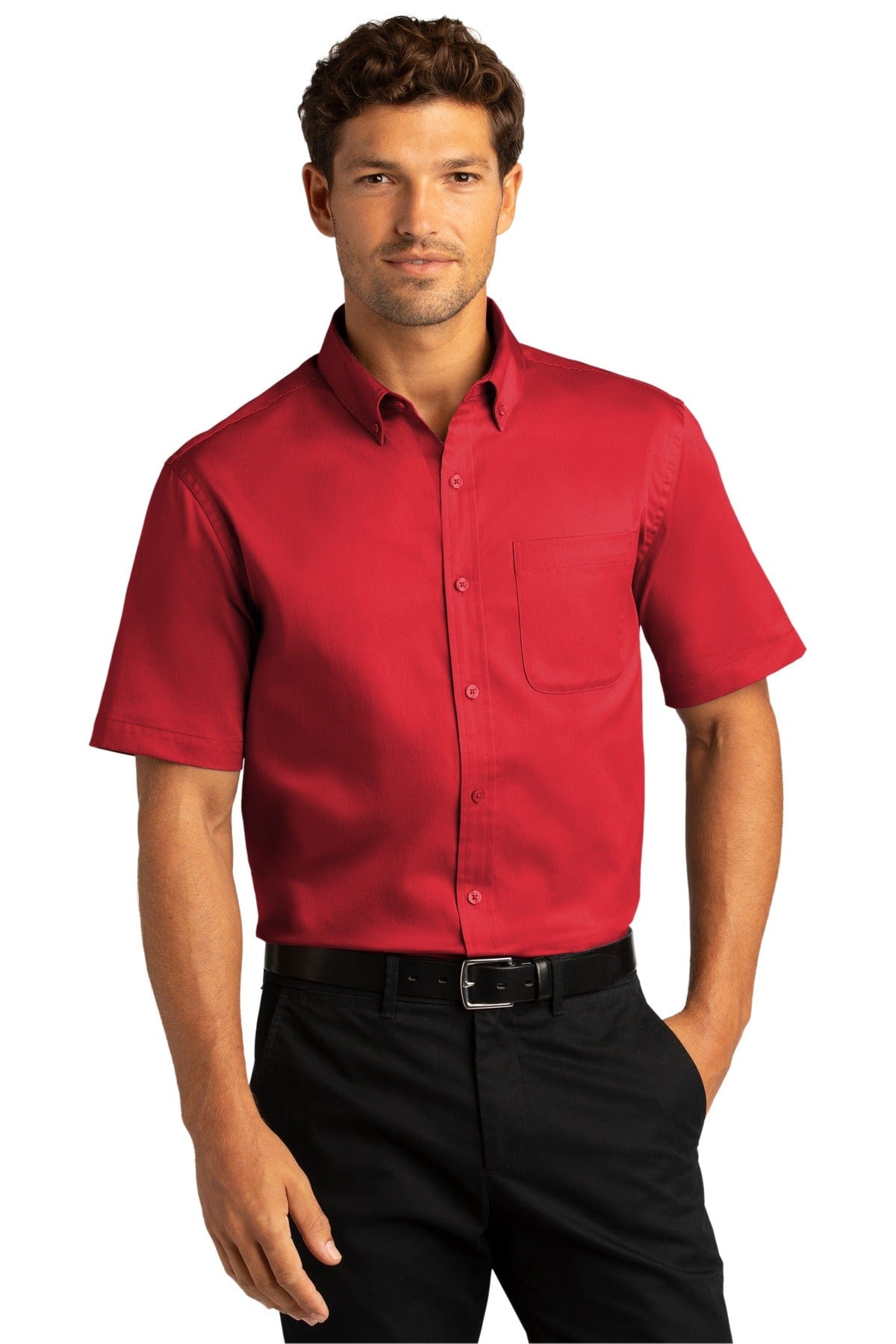 Port Authority Woven Shirts XS / Rich Red Port Authority ®  Short Sleeve SuperPro React ™  Twill Shirt. W809