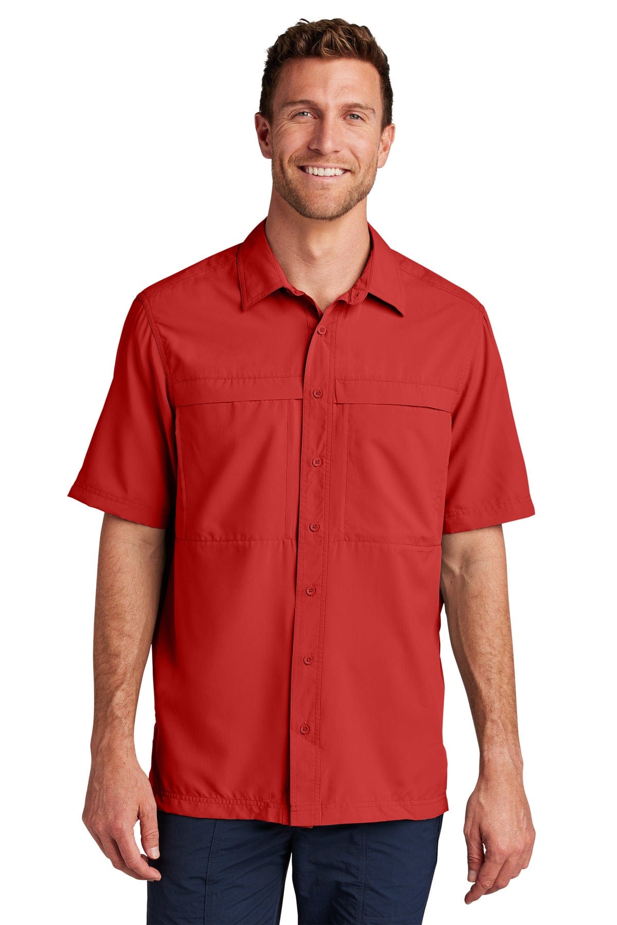 Port Authority Woven Shirts 2XL / Rich Red Port Authority W961: Short Sleeve UV Daybreak Shirt