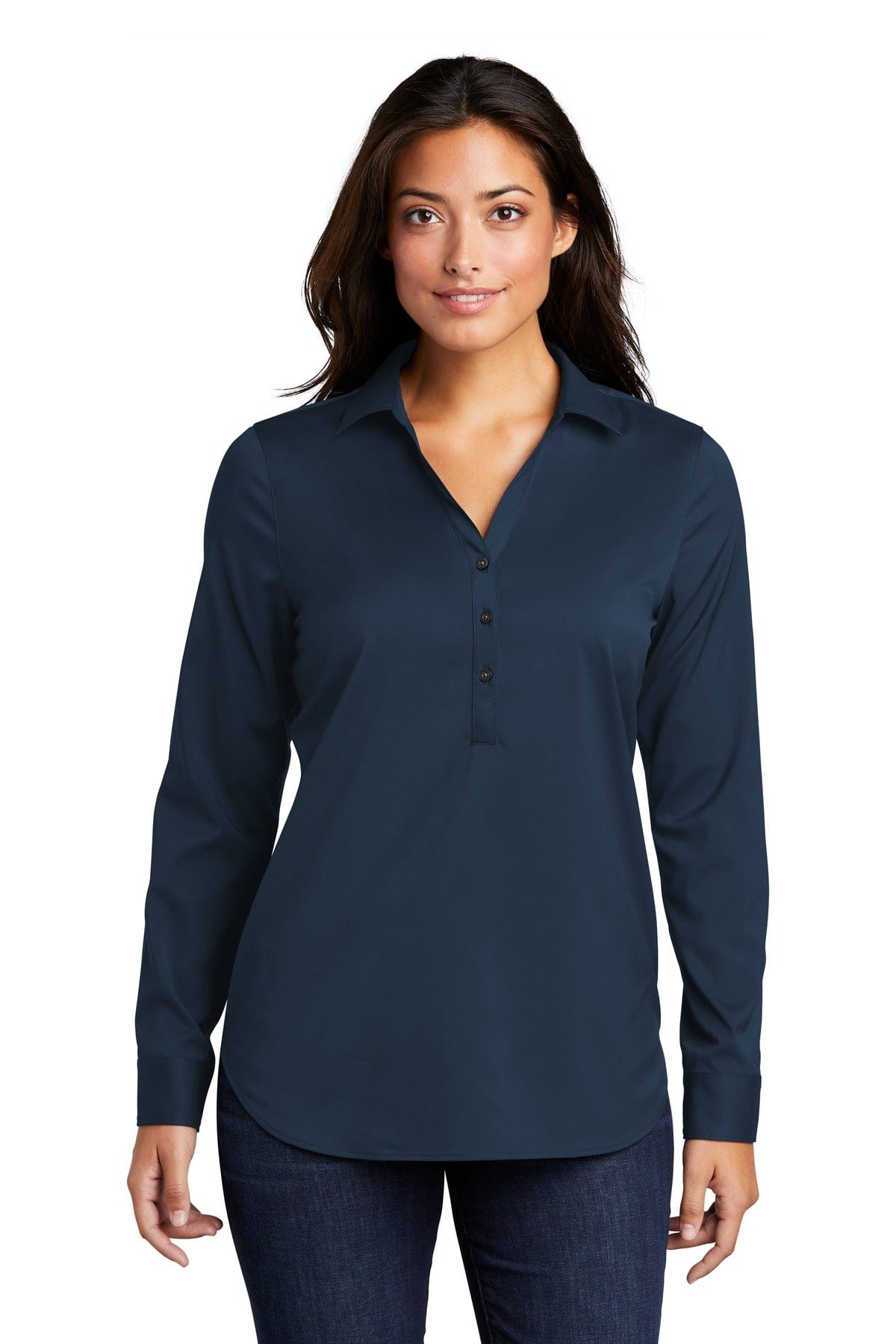 Port Authority Woven Shirts XS / River Blue Navy Port Authority  ®  Ladies City Stretch Tunic LW680