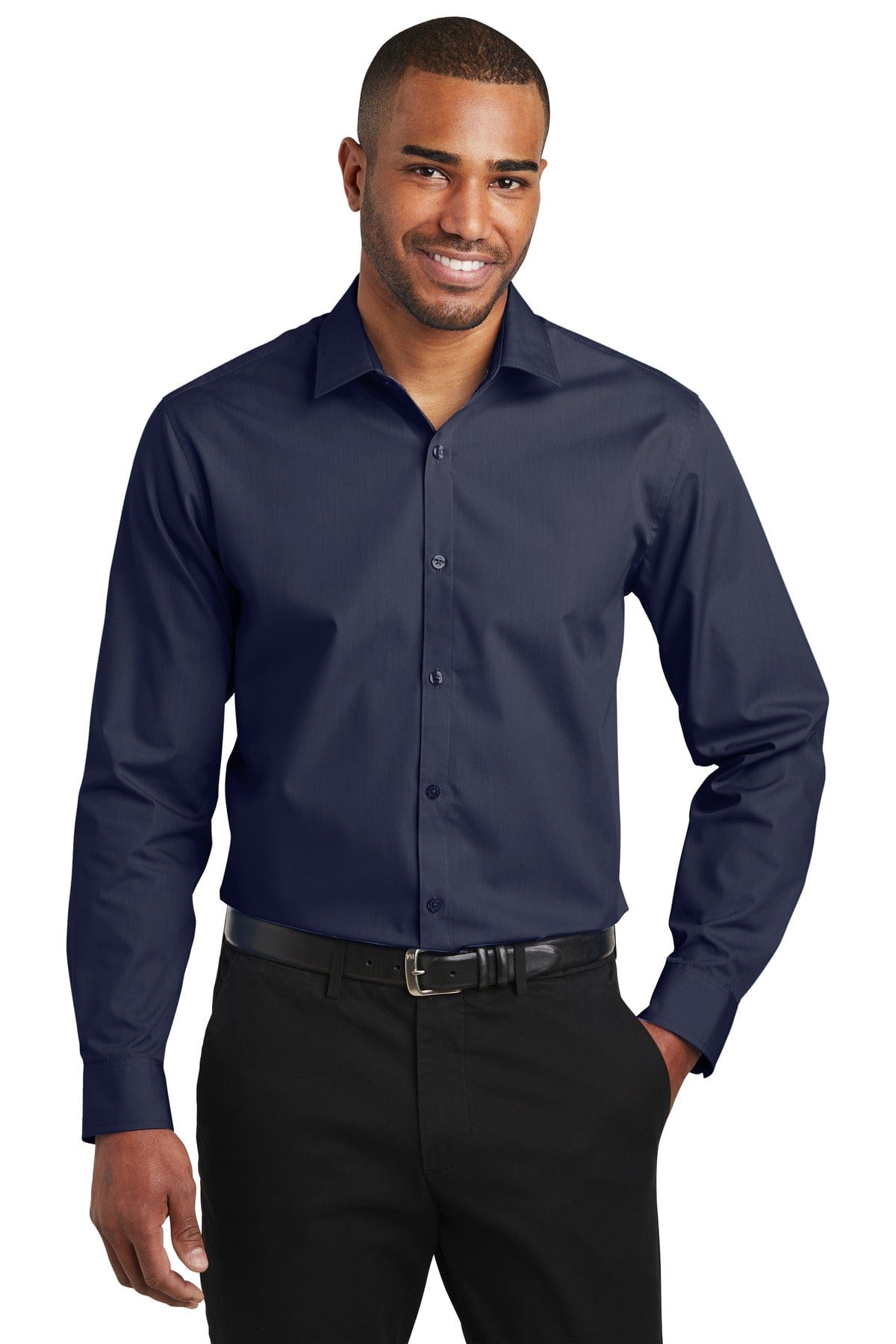 Port Authority Woven Shirts XS / River Blue Navy Port Authority Slim Fit Carefree Poplin Shirt. W103