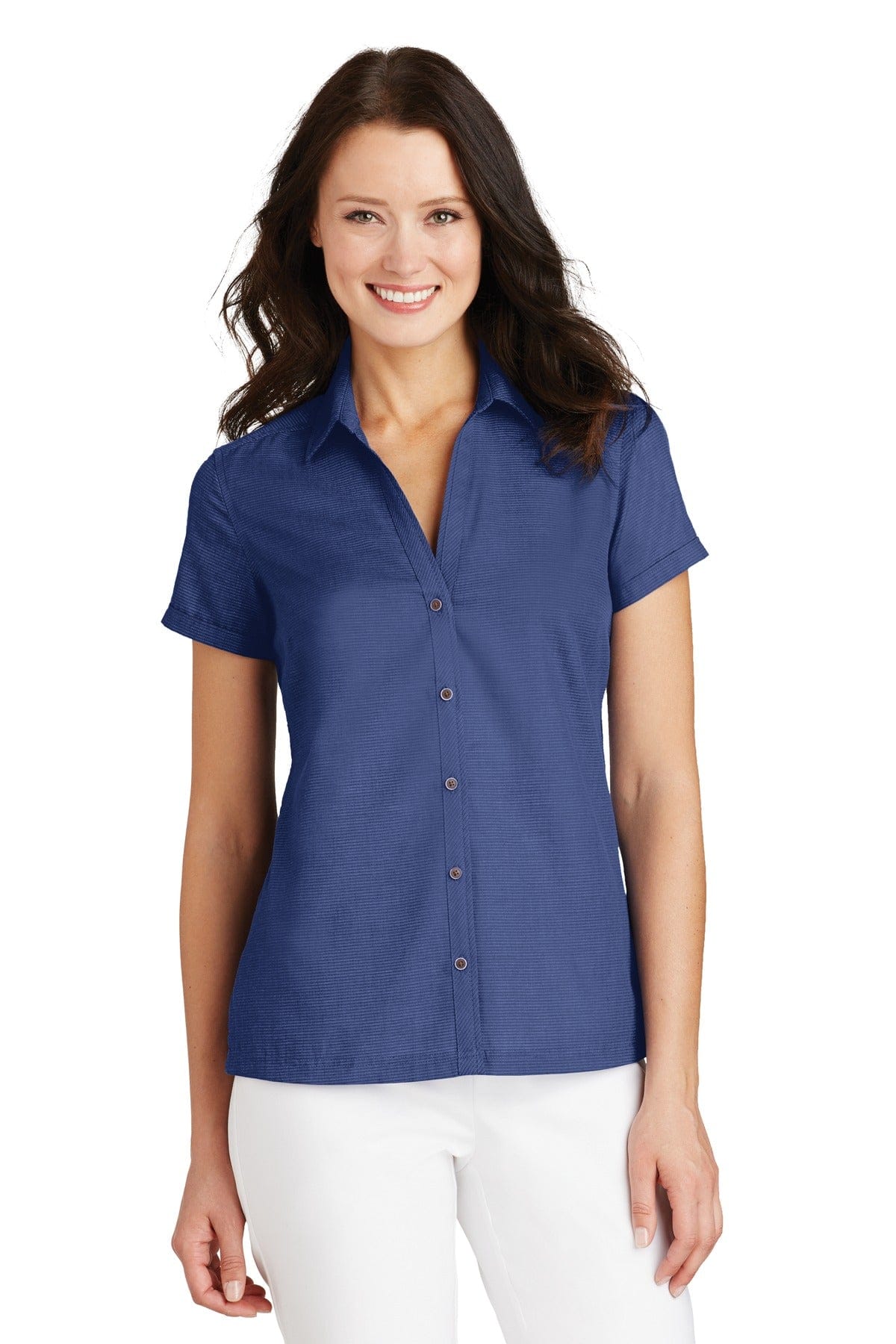 Port Authority Woven Shirts XS / Royal Port Authority ®  Ladies Textured Camp Shirt. L662