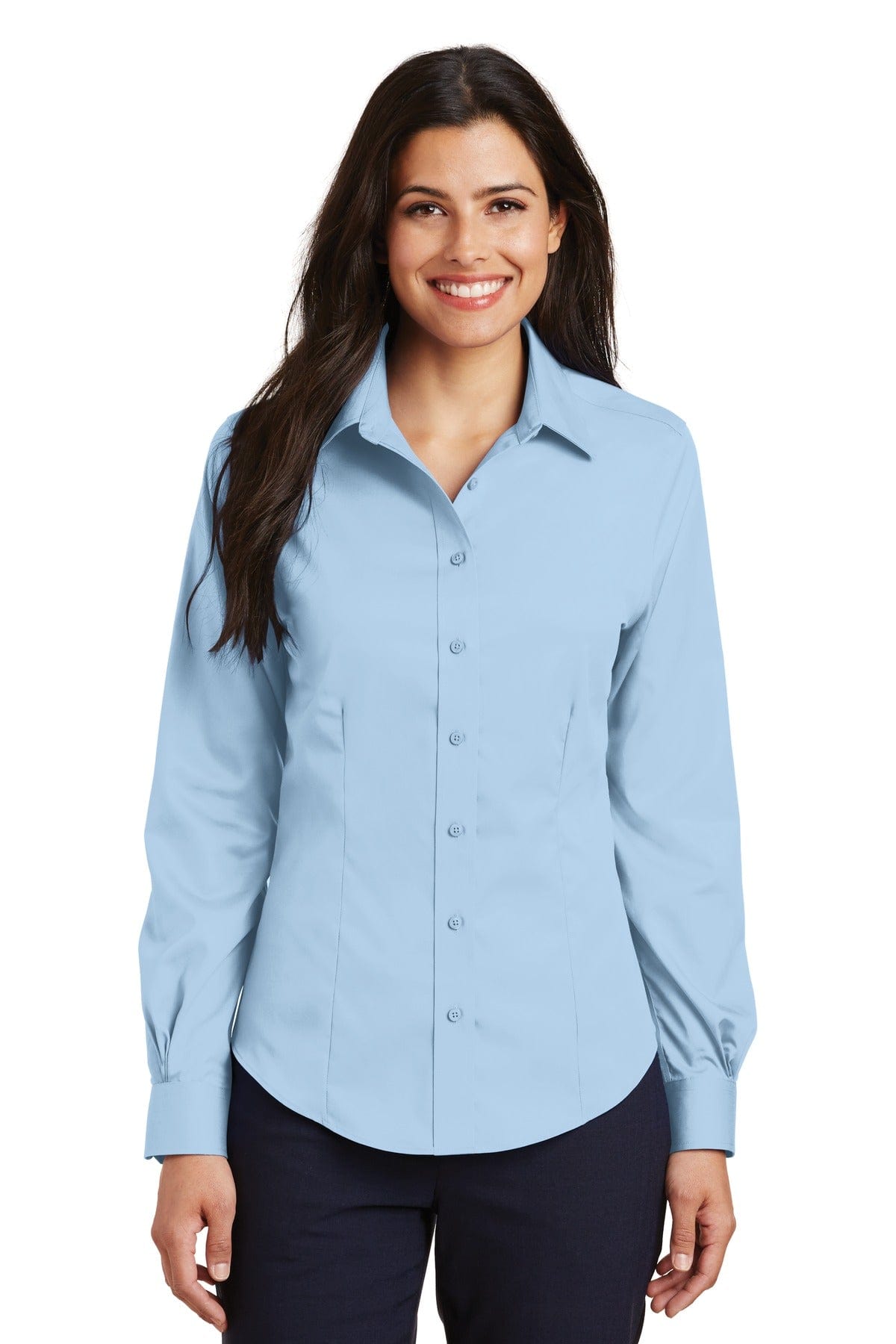 Port Authority Woven Shirts XS / Sky Blue Port Authority ®  Ladies Non-Iron Twill Shirt.  L638
