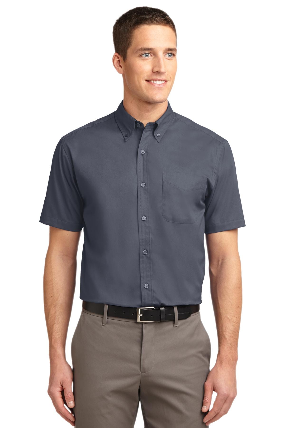 Port Authority Woven Shirts XS / Steel Grey/ Light Stone Port Authority ®  Short Sleeve Easy Care Shirt.  S508, Basic Colors