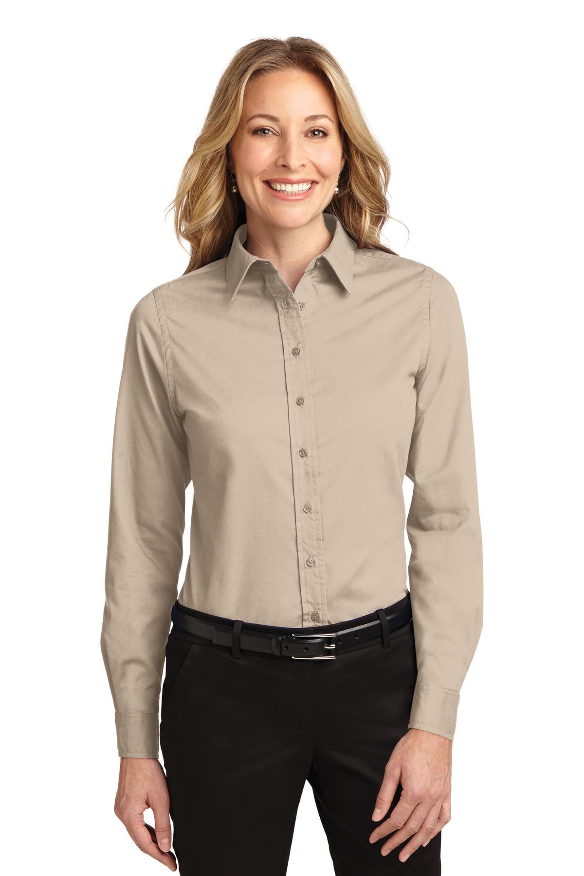 Port Authority Woven Shirts XS / Stone Port Authority ®  Ladies Long Sleeve Easy Care Shirt.  L608