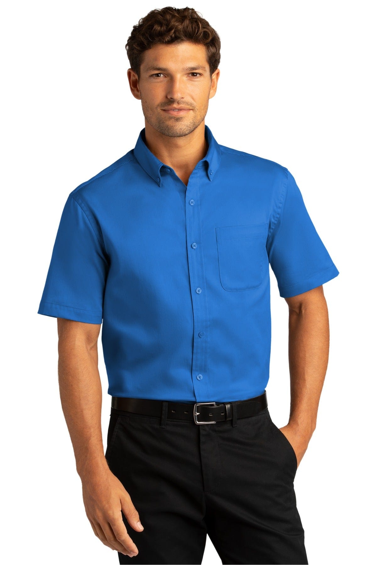 Port Authority Woven Shirts XS / Strong Blue Port Authority ®  Short Sleeve SuperPro React ™  Twill Shirt. W809
