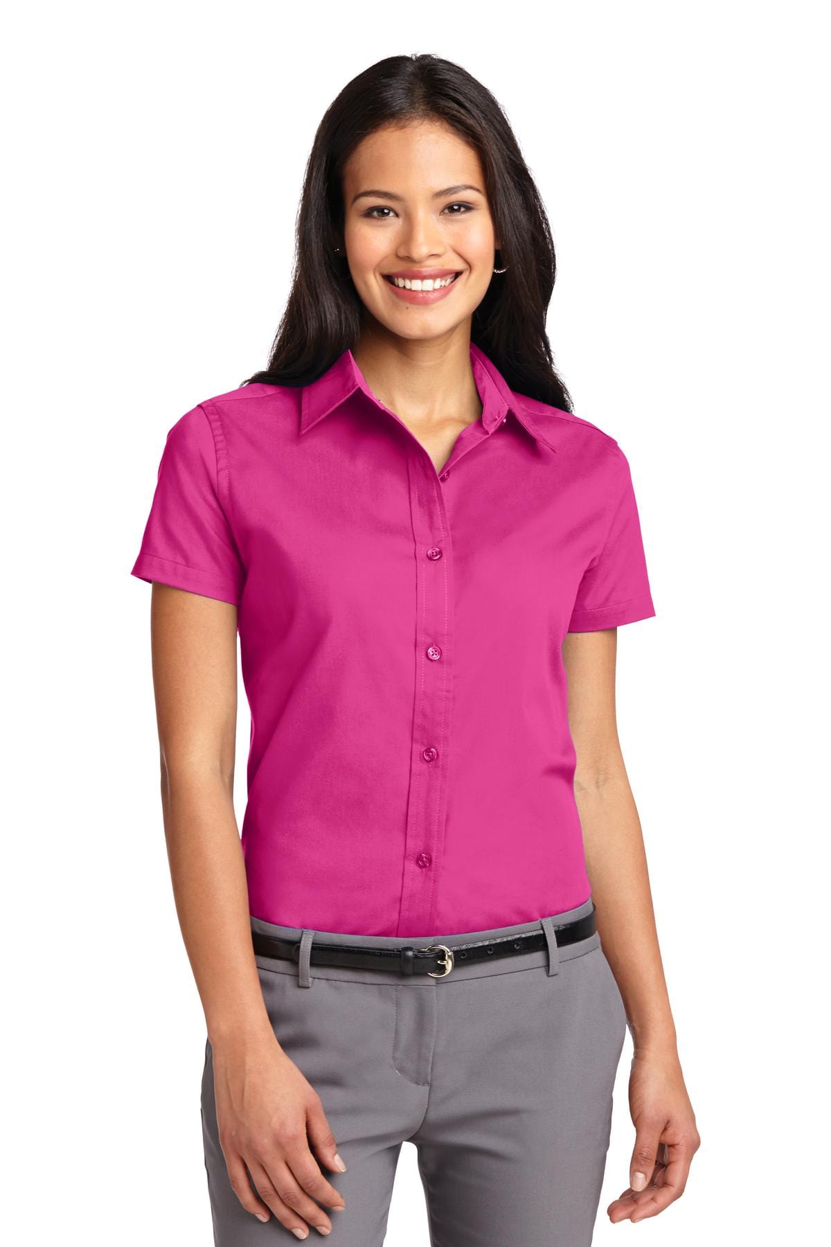 Port Authority Woven Shirts XS / Tropical Pink Port Authority ®  Ladies Short Sleeve Easy Care  Shirt.  L508