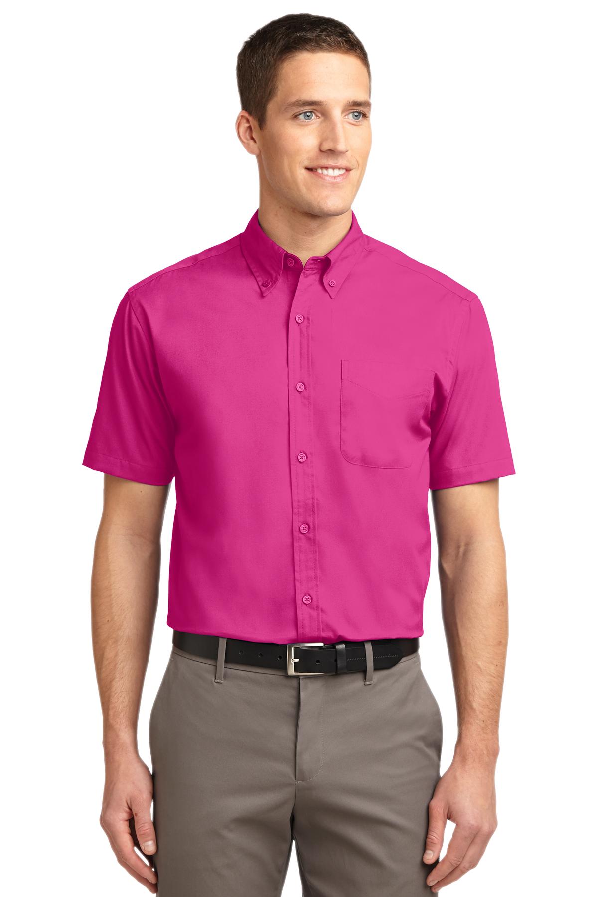 Port Authority Woven Shirts XS / Tropical Pink Port Authority ®  Short Sleeve Easy Care Shirt.  S508, Basic Colors