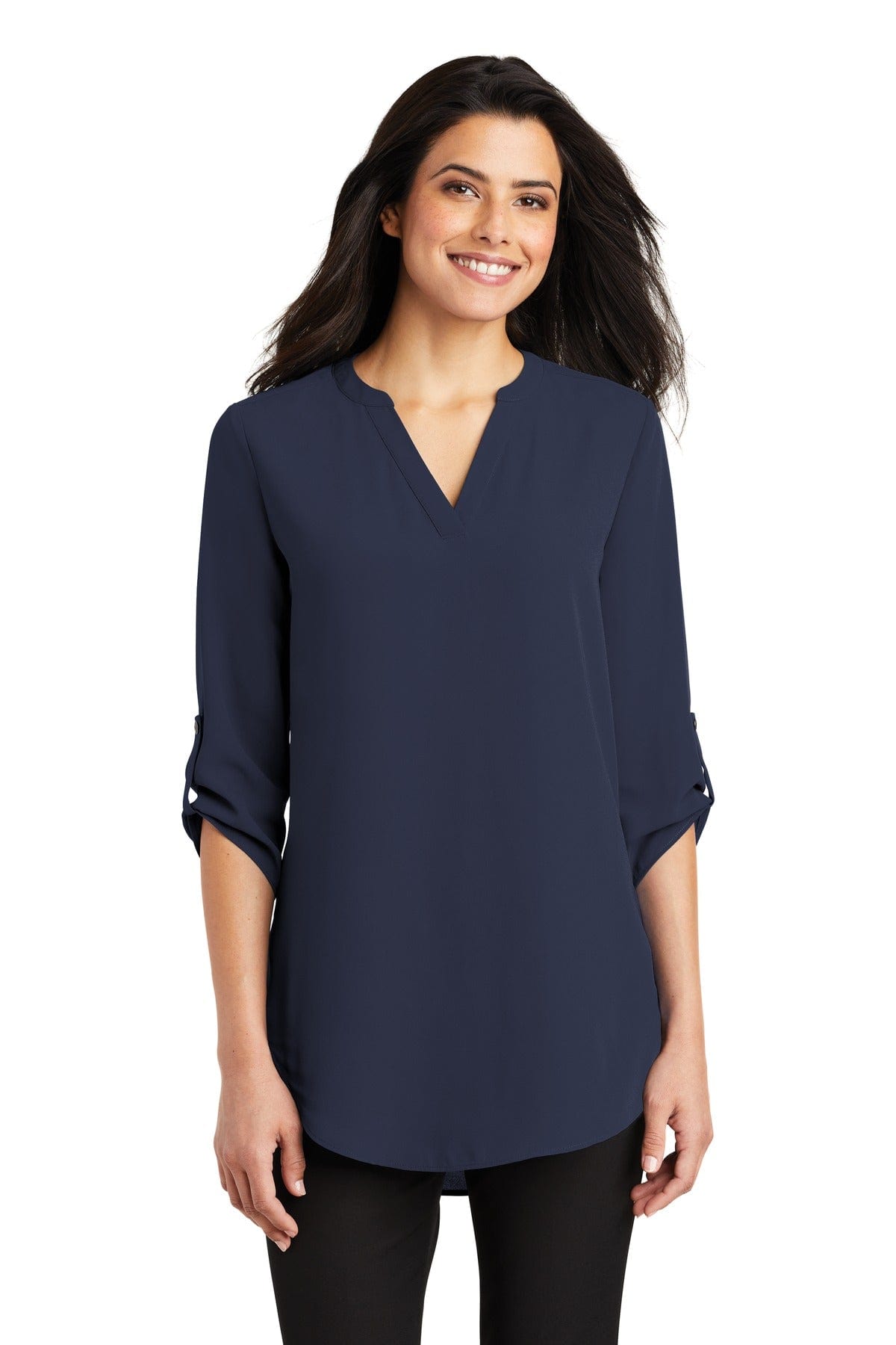 Port Authority Woven Shirts XS / True Navy Port Authority ®  Ladies 3/4-Sleeve Tunic Blouse. LW701