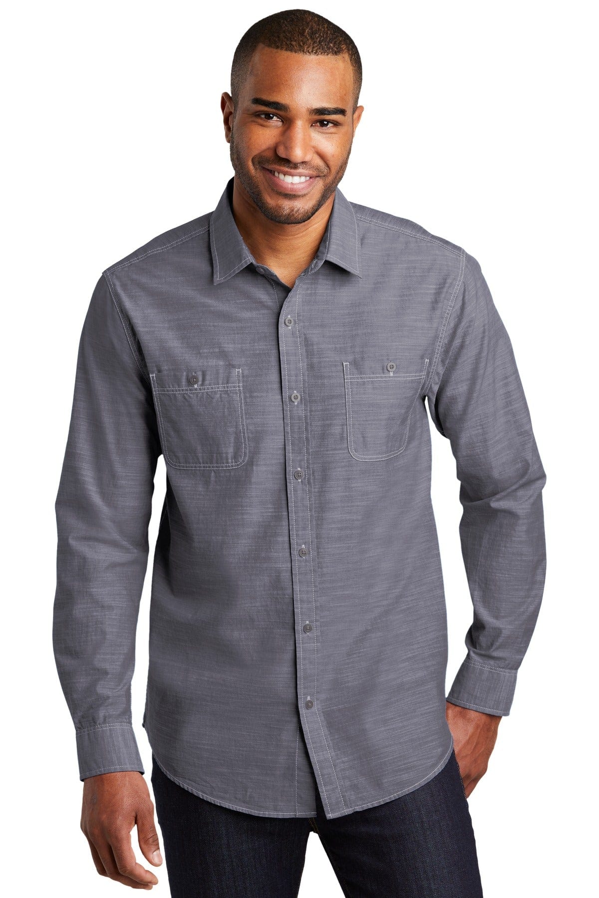 Port Authority Woven Shirts XS / True Navy Port Authority ®  Slub Chambray Shirt. W380