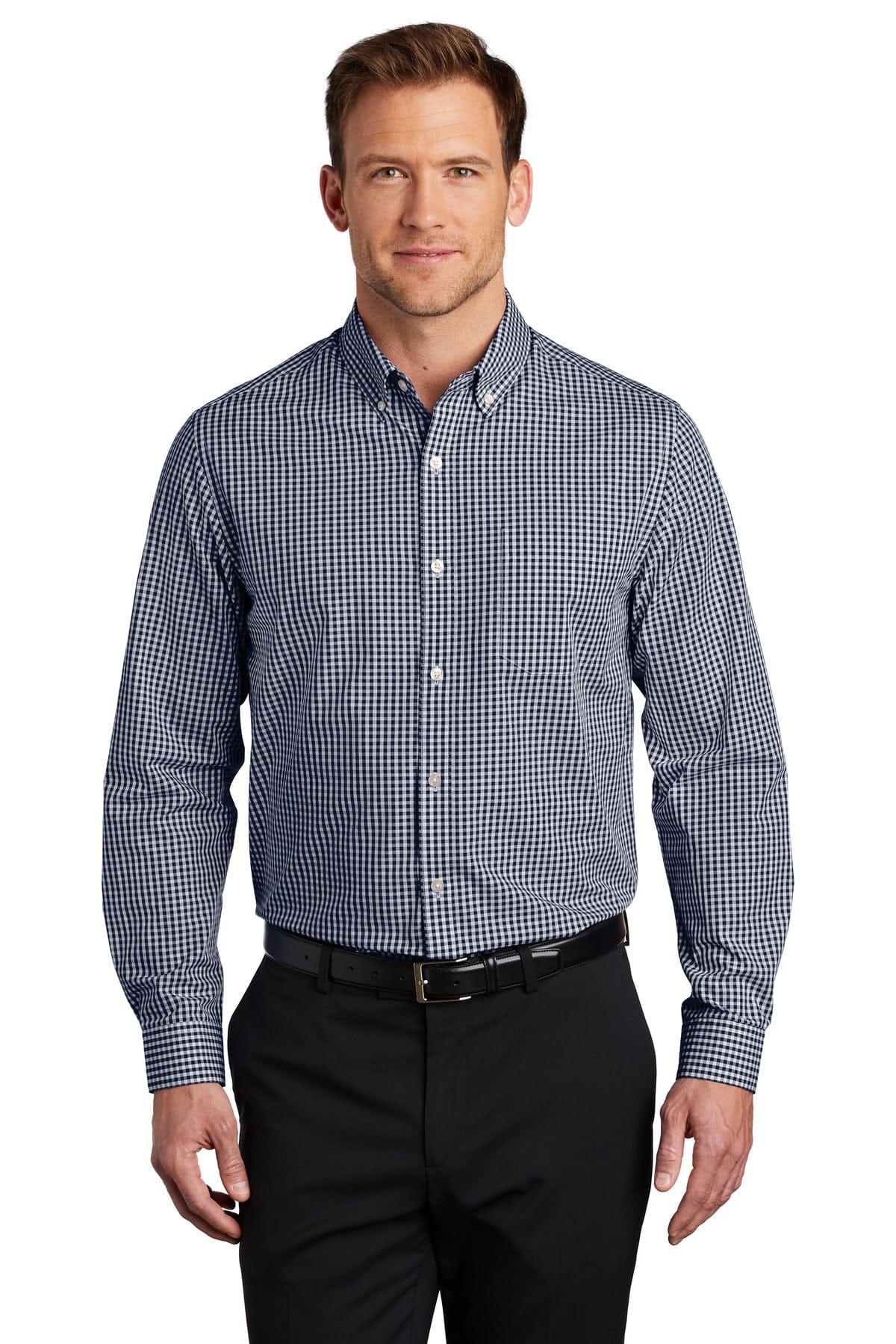 Port Authority Woven Shirts XS / True Navy/ White Port Authority  ®  Broadcloth Gingham Easy Care Shirt W644