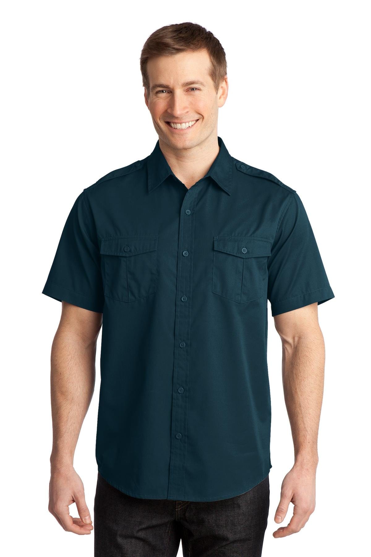 Port Authority Woven Shirts XS / Ultra Blue DISCONTINUED  Port Authority ®  Stain-Release Short Sleeve Twill Shirt. S648