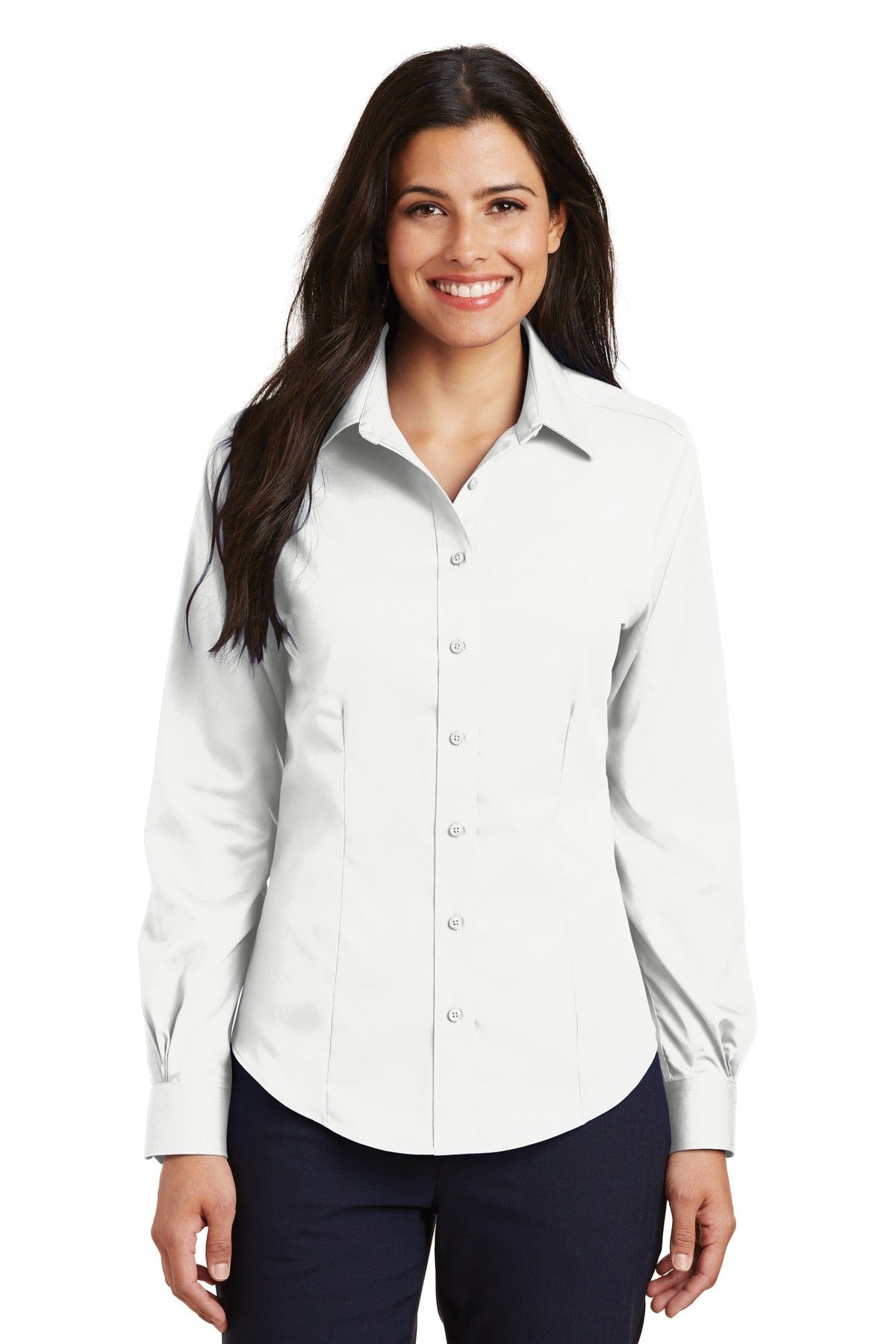Port Authority Woven Shirts XS / White Port Authority ®  Ladies Non-Iron Twill Shirt.  L638