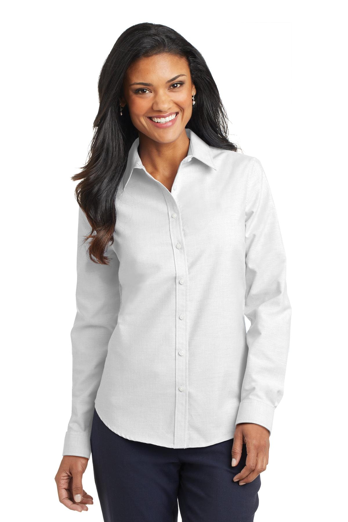 Port Authority Woven Shirts XS / White Port Authority ®  Ladies SuperPro ™  Oxford Shirt. L658