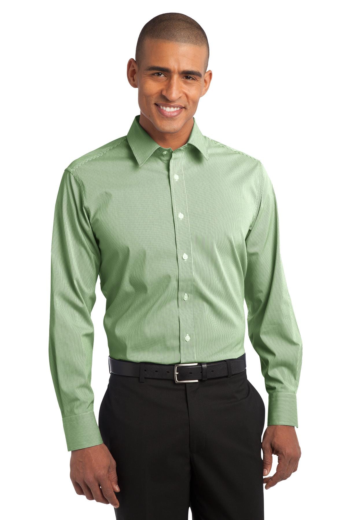 Port Authority Woven Shirts 2XL / Wintergreen/ White DISCONTINUED  Port Authority ®  Fine Stripe Stretch Poplin Shirt. S647