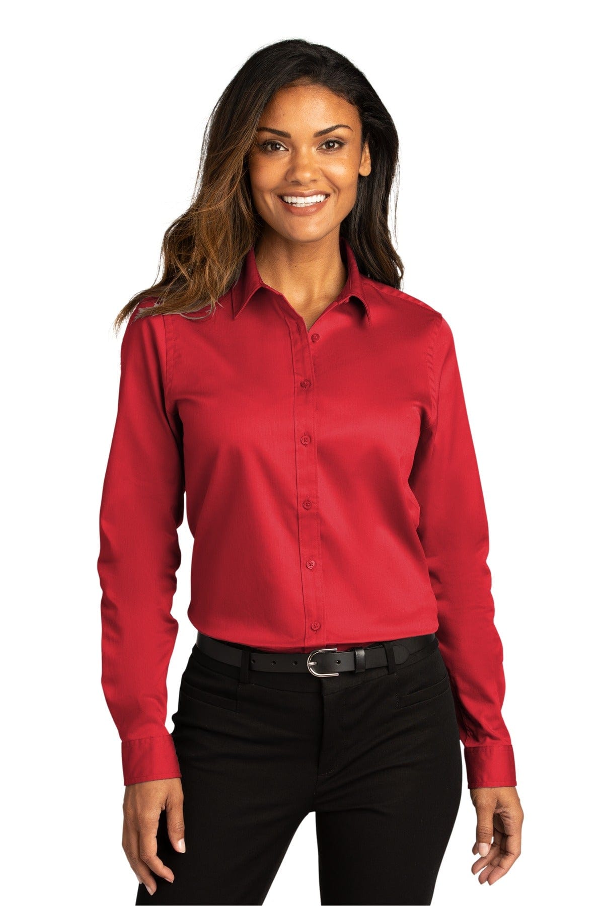 Port Authority Woven Shirts XXL / Rich Red Port Authority ®  Ladies Long Sleeve SuperPro React ™ Twill Shirt. LW808