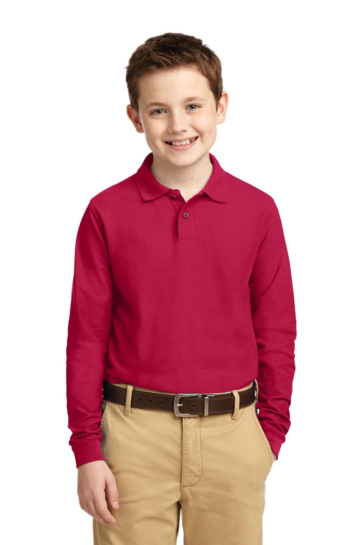 Port Authority Youth Port Authority ®  Youth Long Sleeve Silk Touch™ Polo.  Y500LS