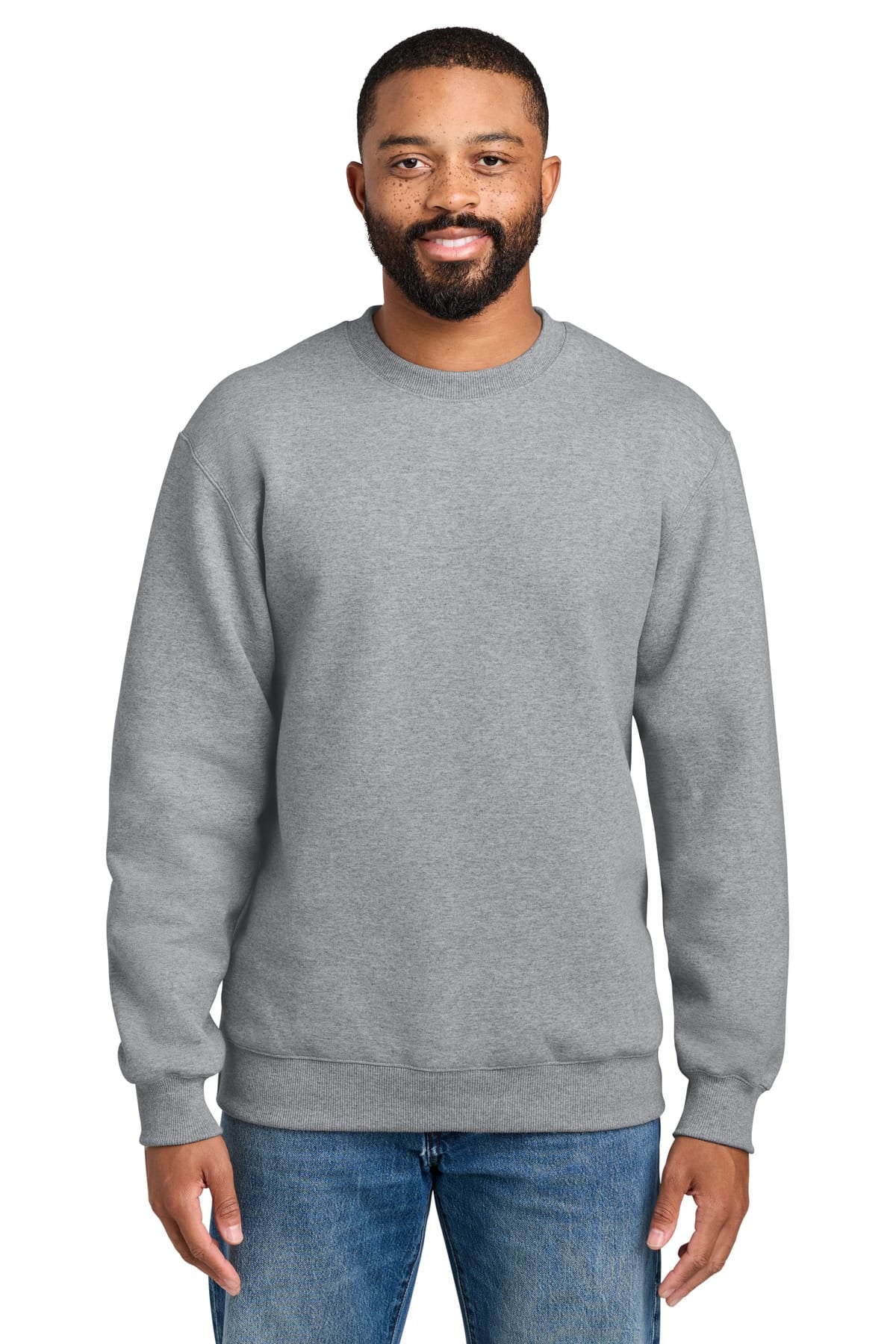 Port & Co PC107 S / Athletic Heather Port & Co PC107 Foundation Fleece Pullover Crewneck Sweatshirt