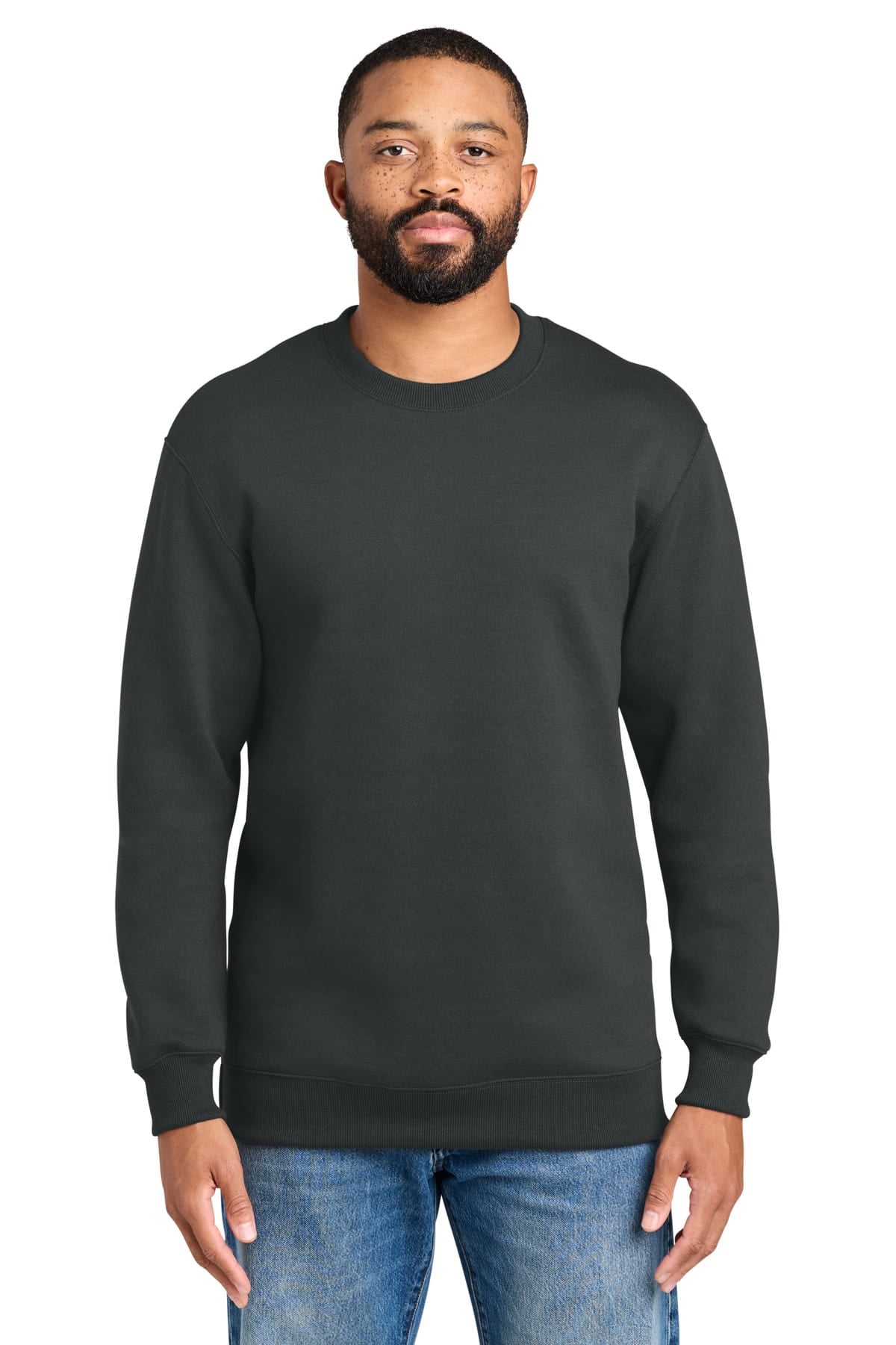 Port & Co PC107 S / Coal Grey Port & Co PC107 Foundation Fleece Pullover Crewneck Sweatshirt