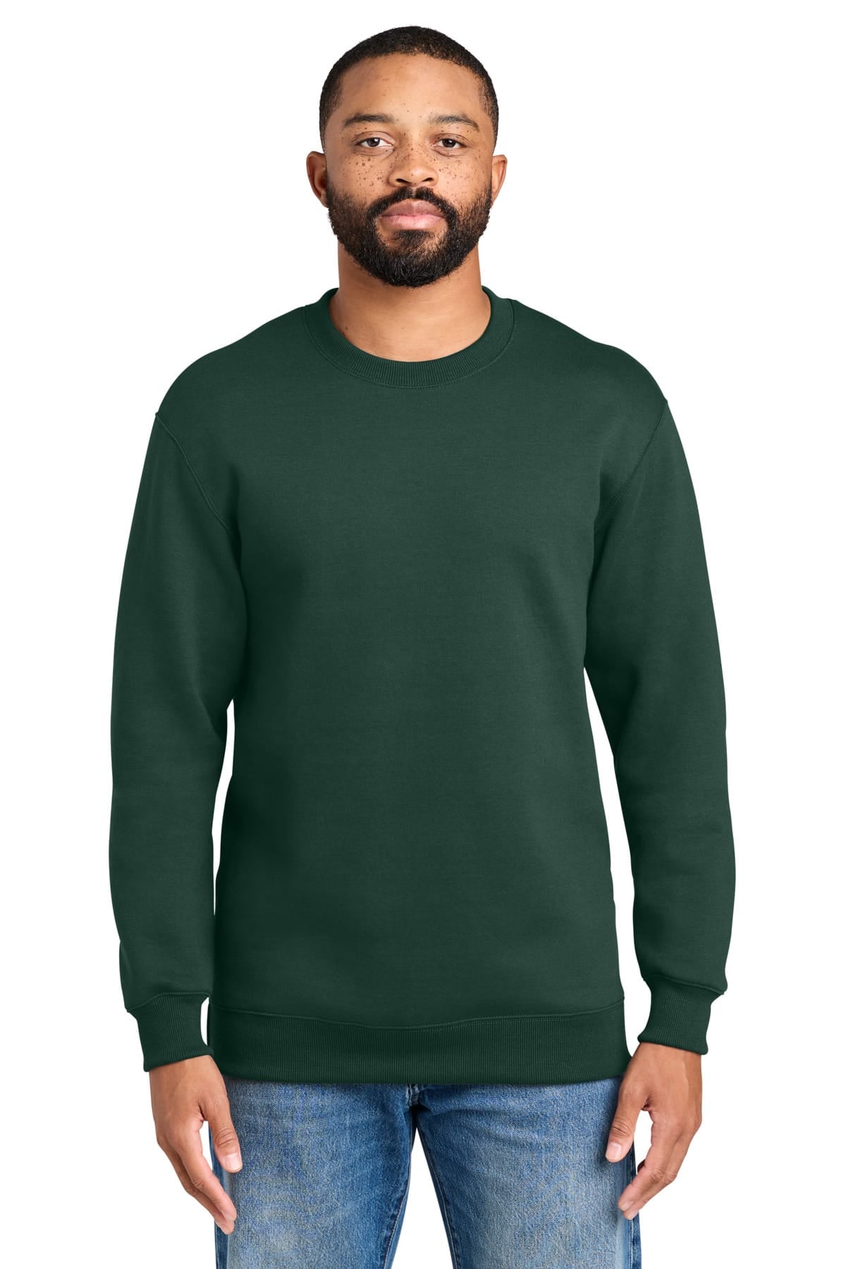 Port & Co PC107 S / Dark Green Port & Co PC107 Foundation Fleece Pullover Crewneck Sweatshirt