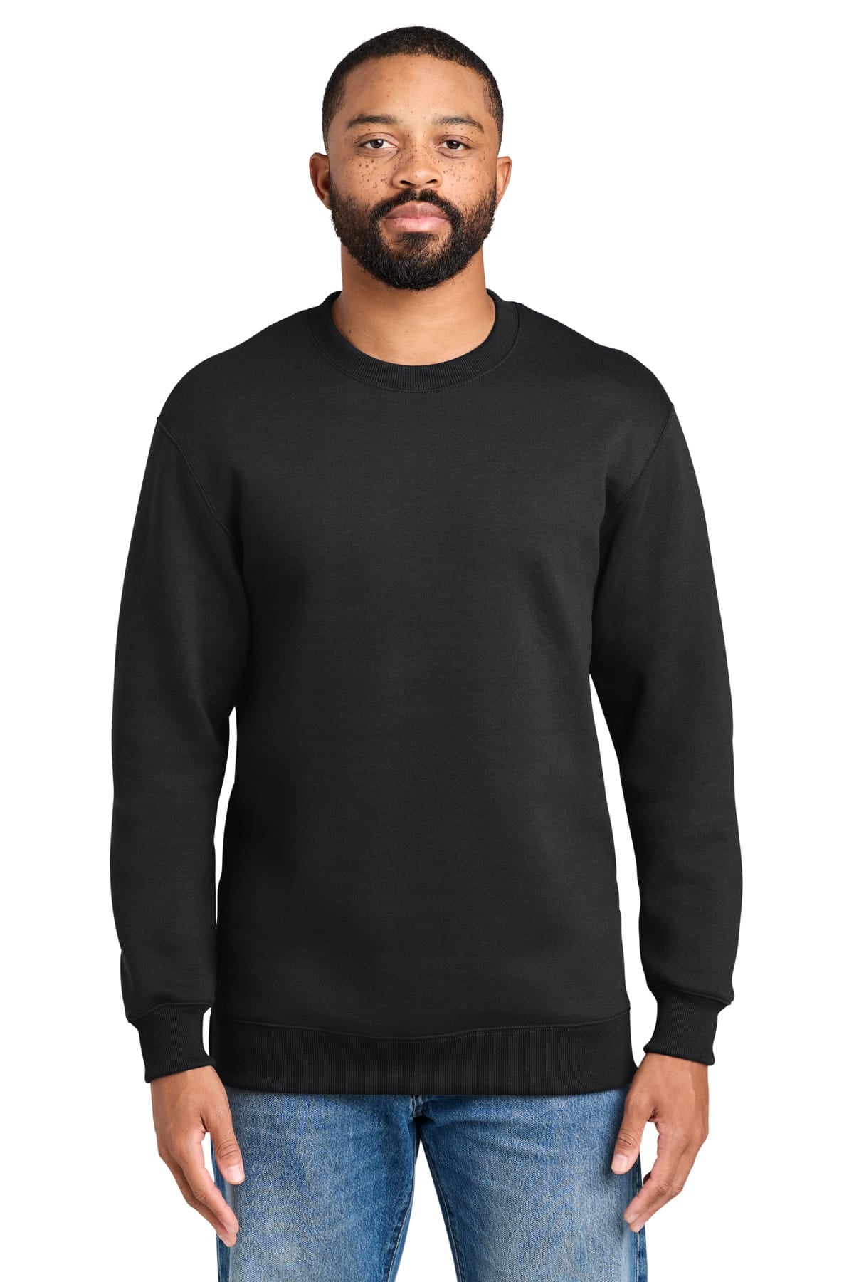 Port & Co PC107 S / Jet Black Port & Co PC107 Foundation Fleece Pullover Crewneck Sweatshirt