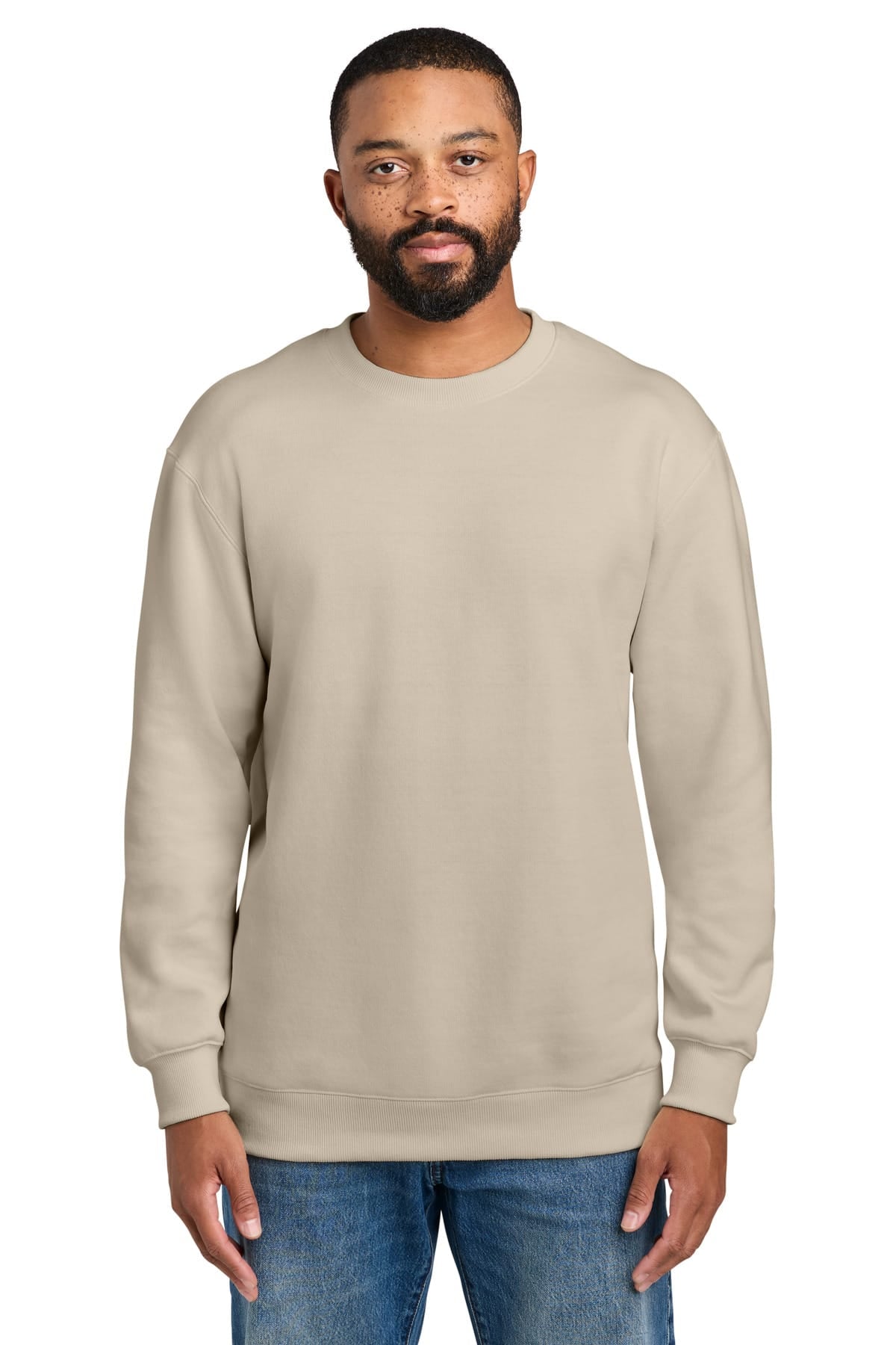 Port & Co PC107 S / Light Sand Port & Co PC107 Foundation Fleece Pullover Crewneck Sweatshirt