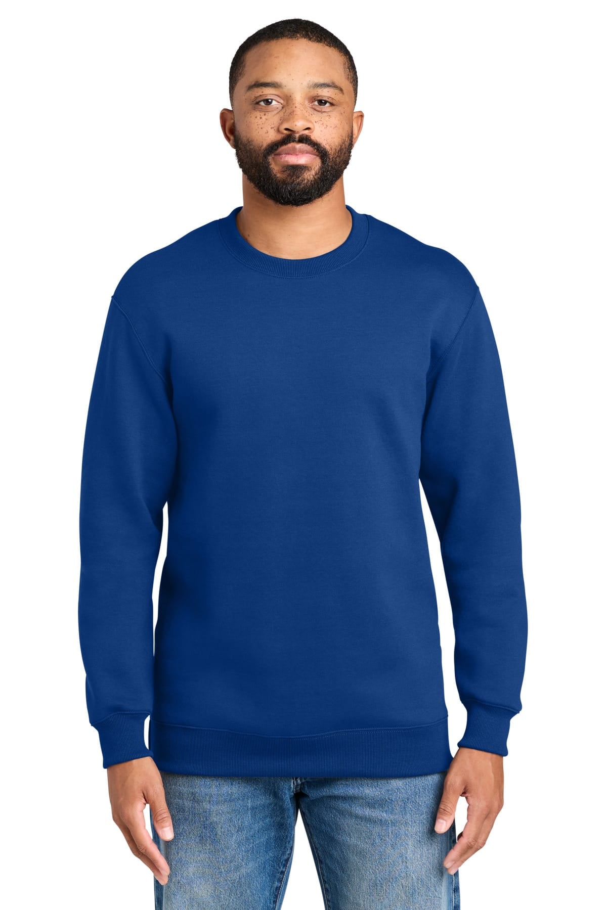Port & Co PC107 S / True Royal Port & Co PC107 Foundation Fleece Pullover Crewneck Sweatshirt
