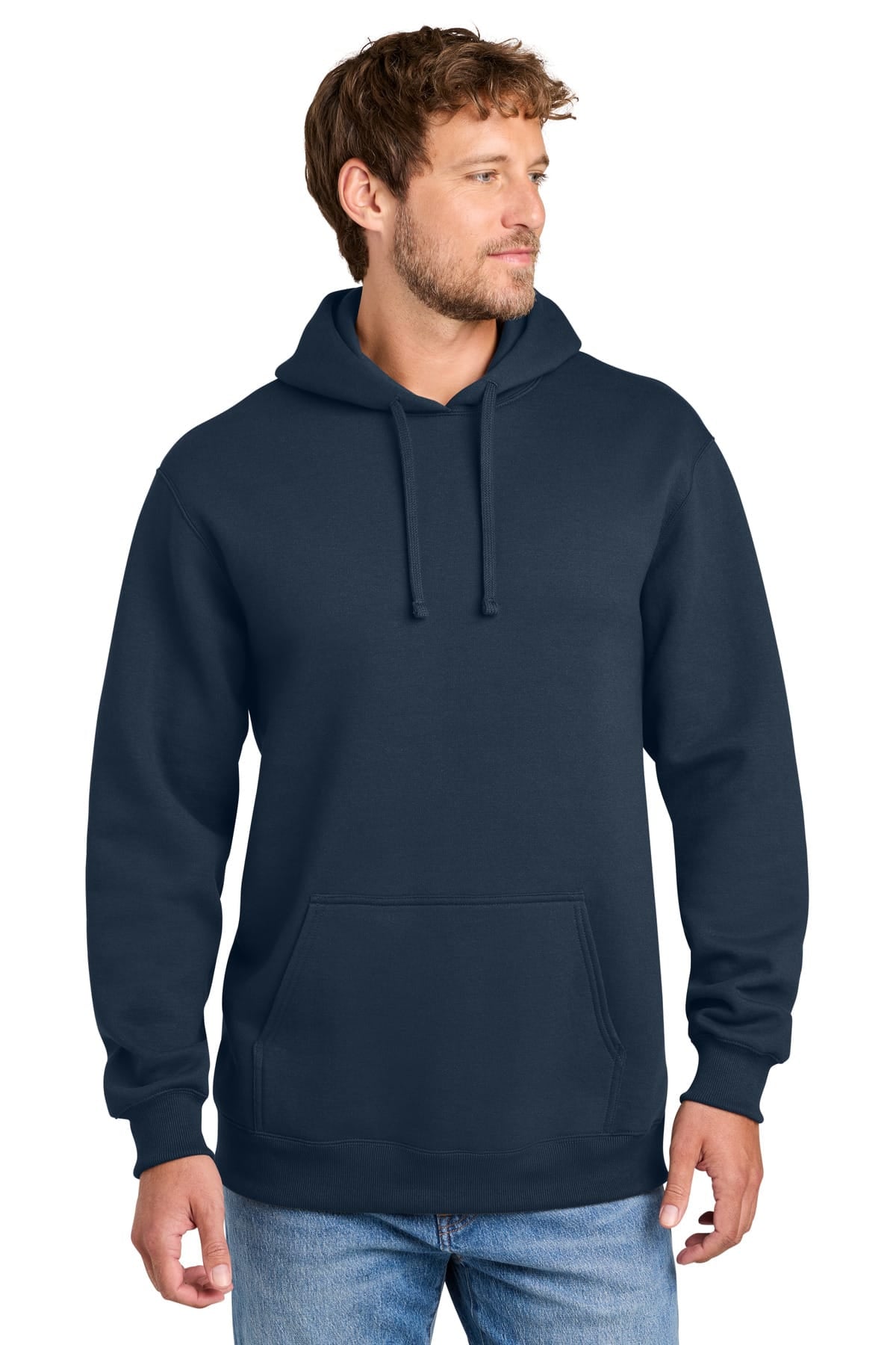 Port & Co PC107H S / Deep Navy Port & Co PC170H Foundation Fleece Pullover Hooded Sweatshirt