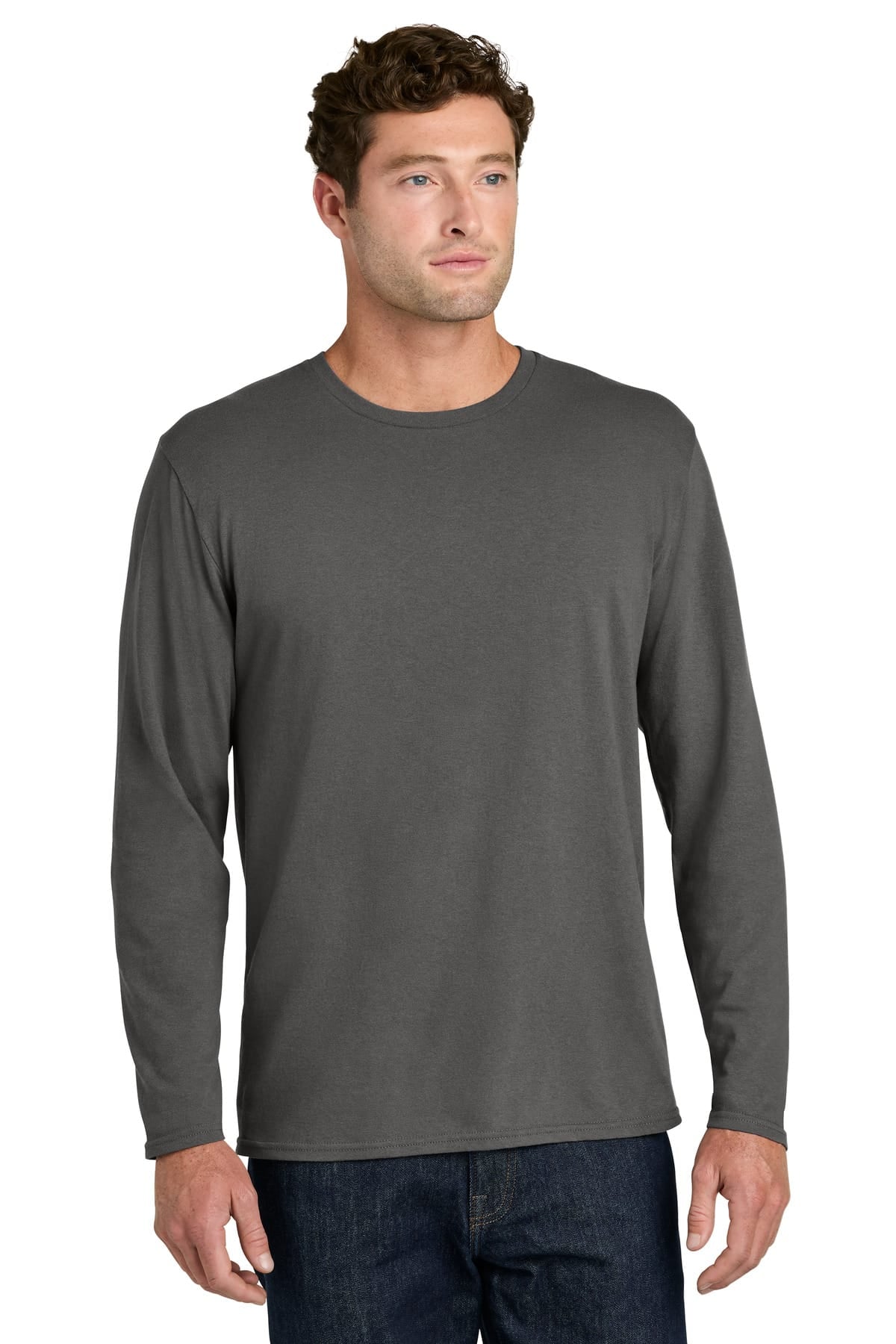 Port & Co PC43LS S / Charcoal Port & Co ®  Easy Cotton Long Sleeve Tee PC43LS