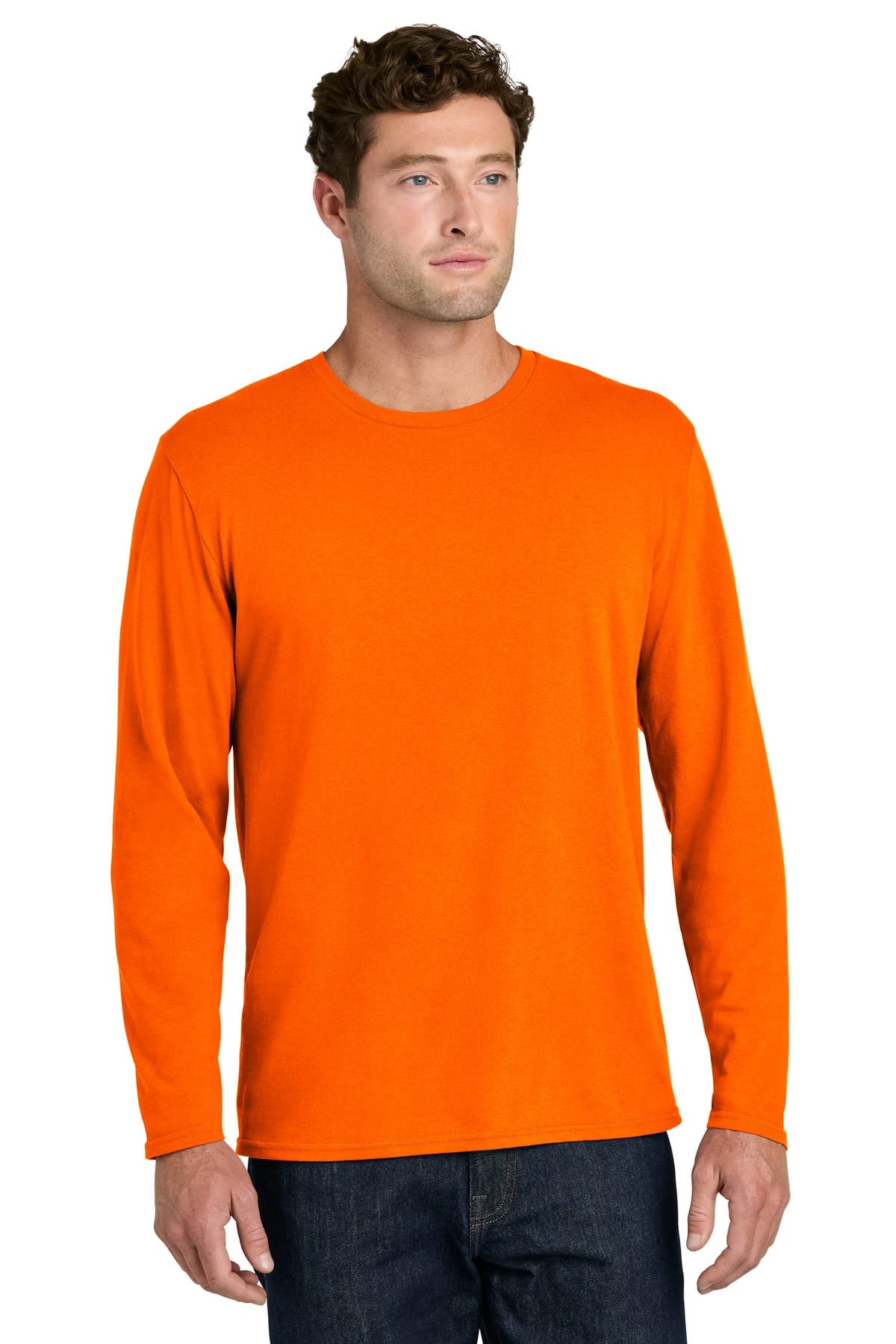 Port & Co PC43LS S / S. Orange Port & Co ®  Easy Cotton Long Sleeve Tee PC43LS
