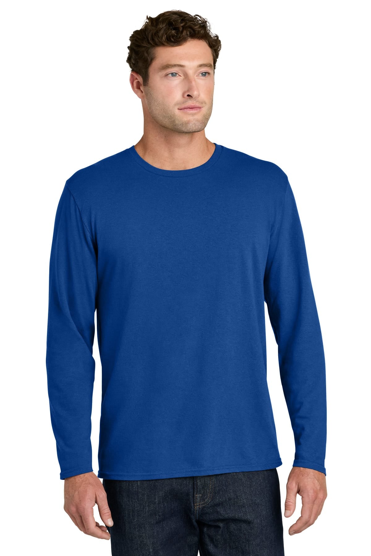Port & Co PC43LS S / True Royal Port & Co ®  Easy Cotton Long Sleeve Tee PC43LS