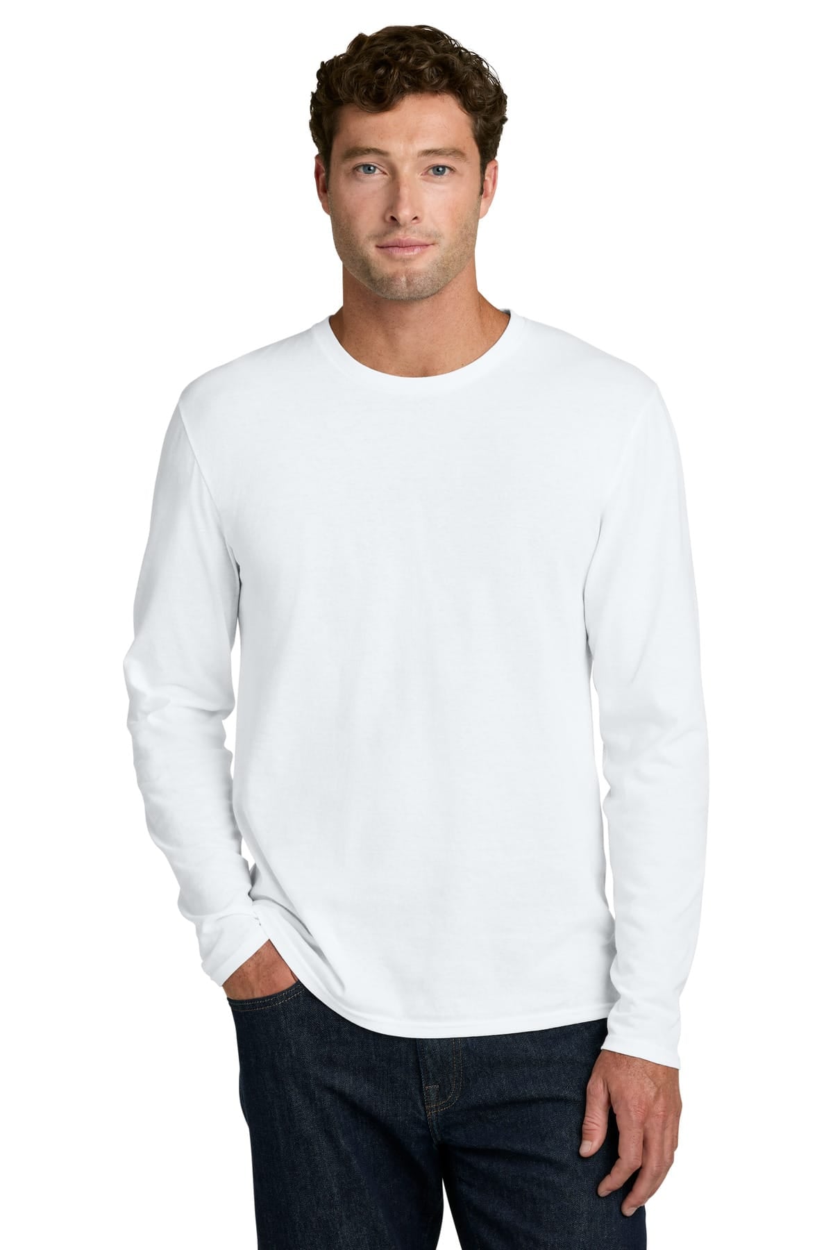 Port & Co PC43LS S / White Port & Co ®  Easy Cotton Long Sleeve Tee PC43LS